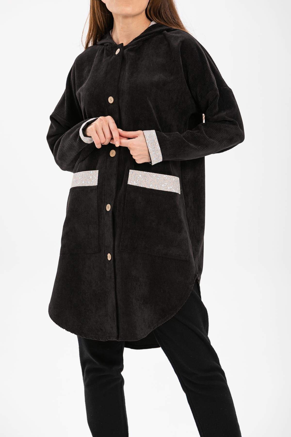 Eylül Flannel Jacket Black