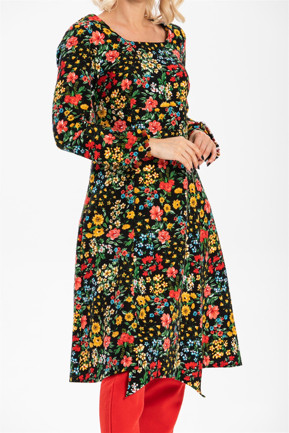 Fatmagül Tunik Bahar Desen Siyah
