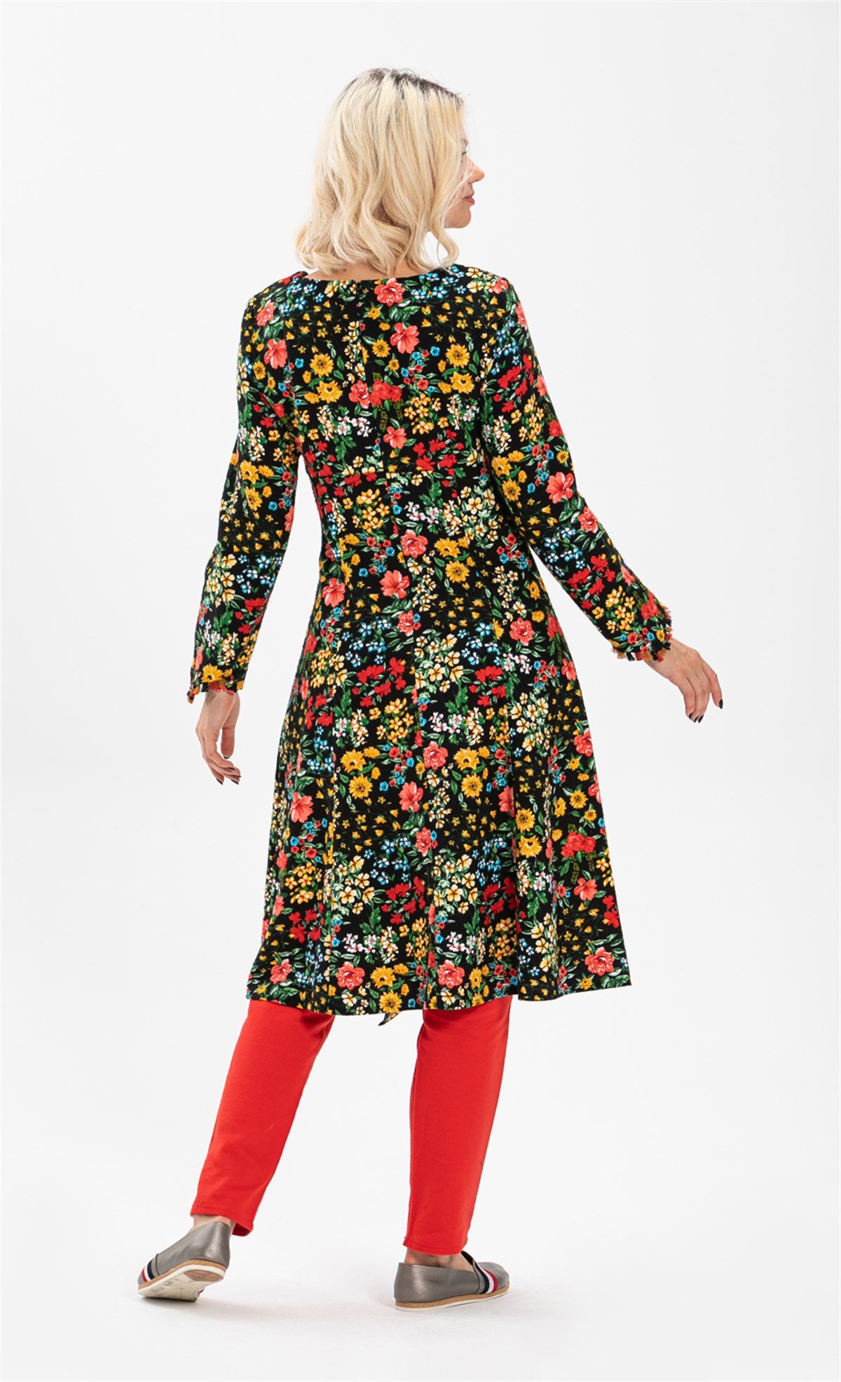 Fatmagül Tunik Bahar Desen Siyah