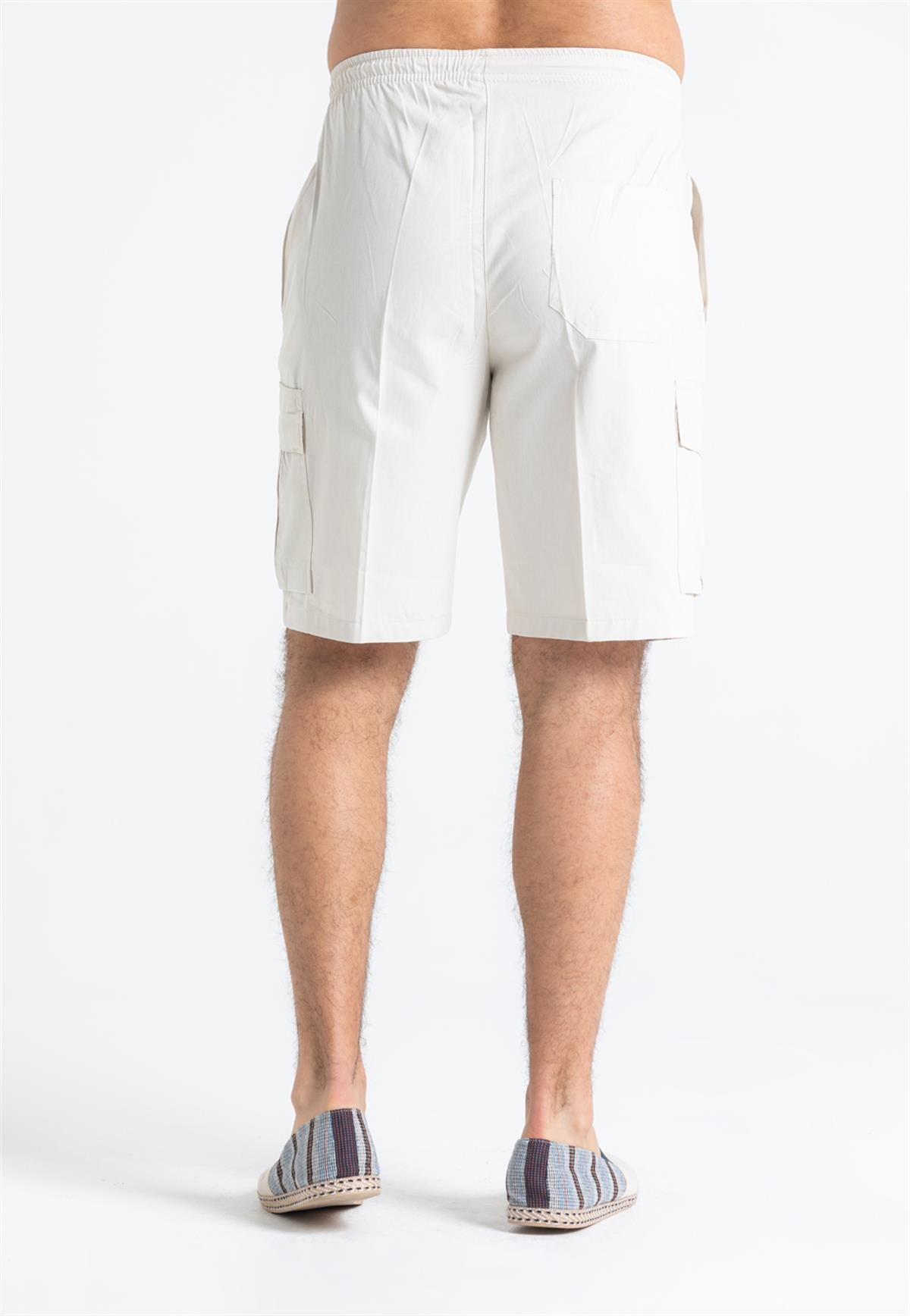Gabardine Waistted Shorts Cream