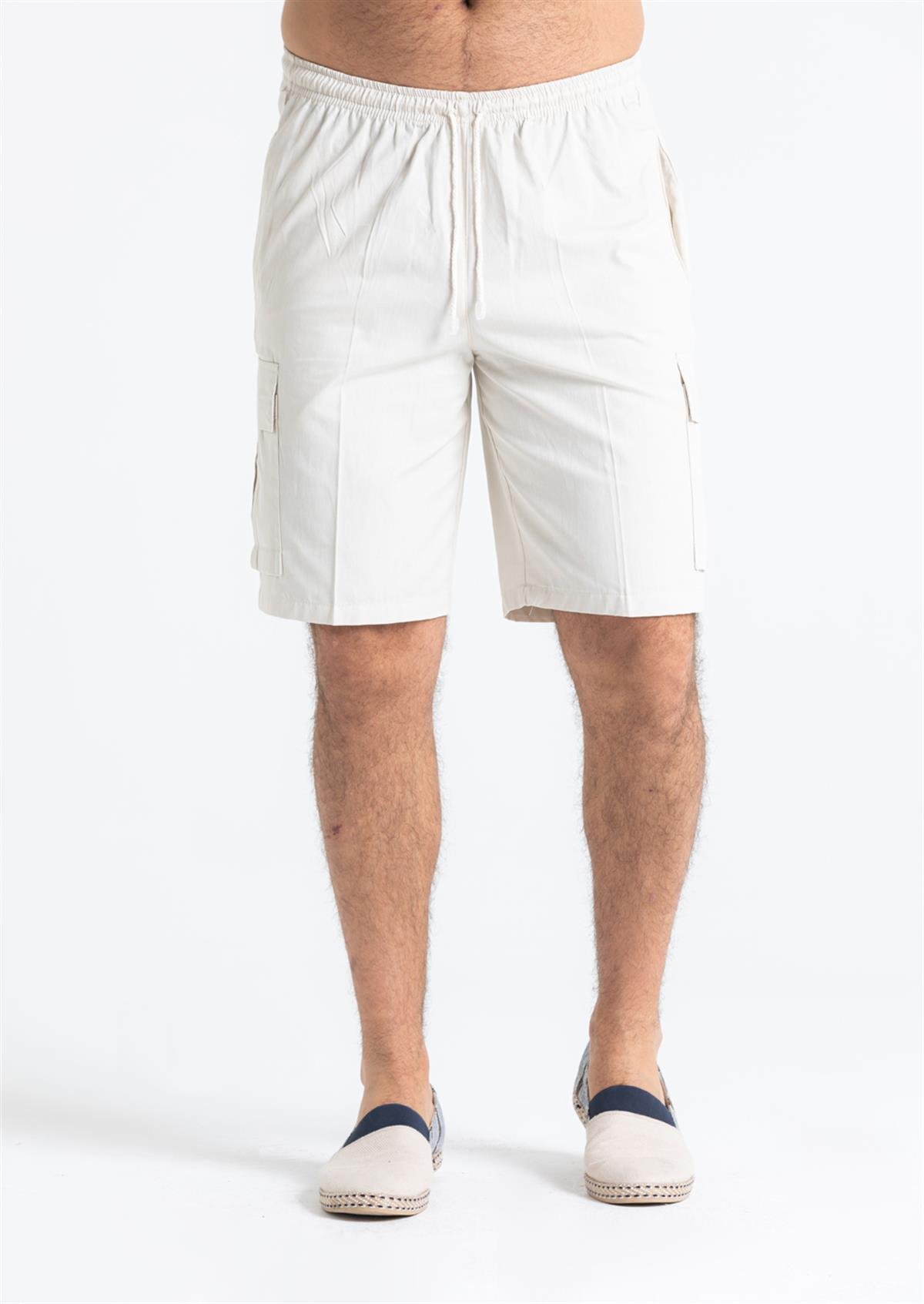 Gabardine Waistted Shorts Cream