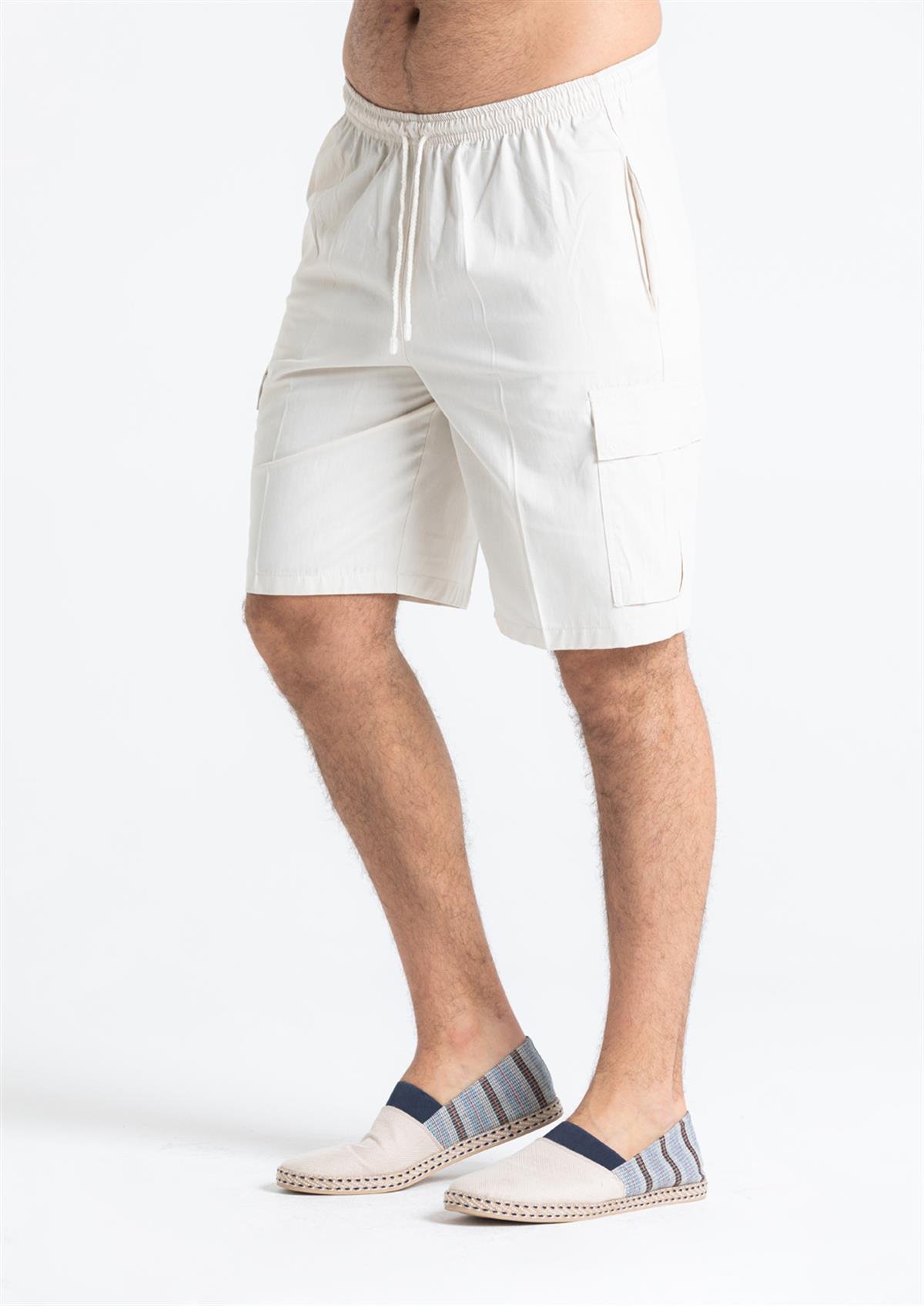 Gabardine Waistted Shorts Cream