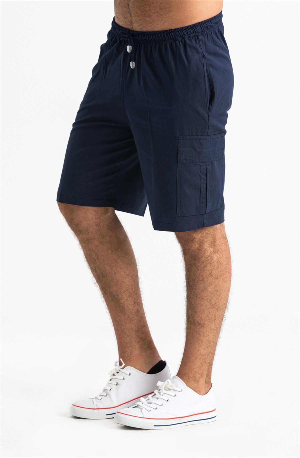 Gabardin Lastikli Erkek Şort Lacivert Lcvt