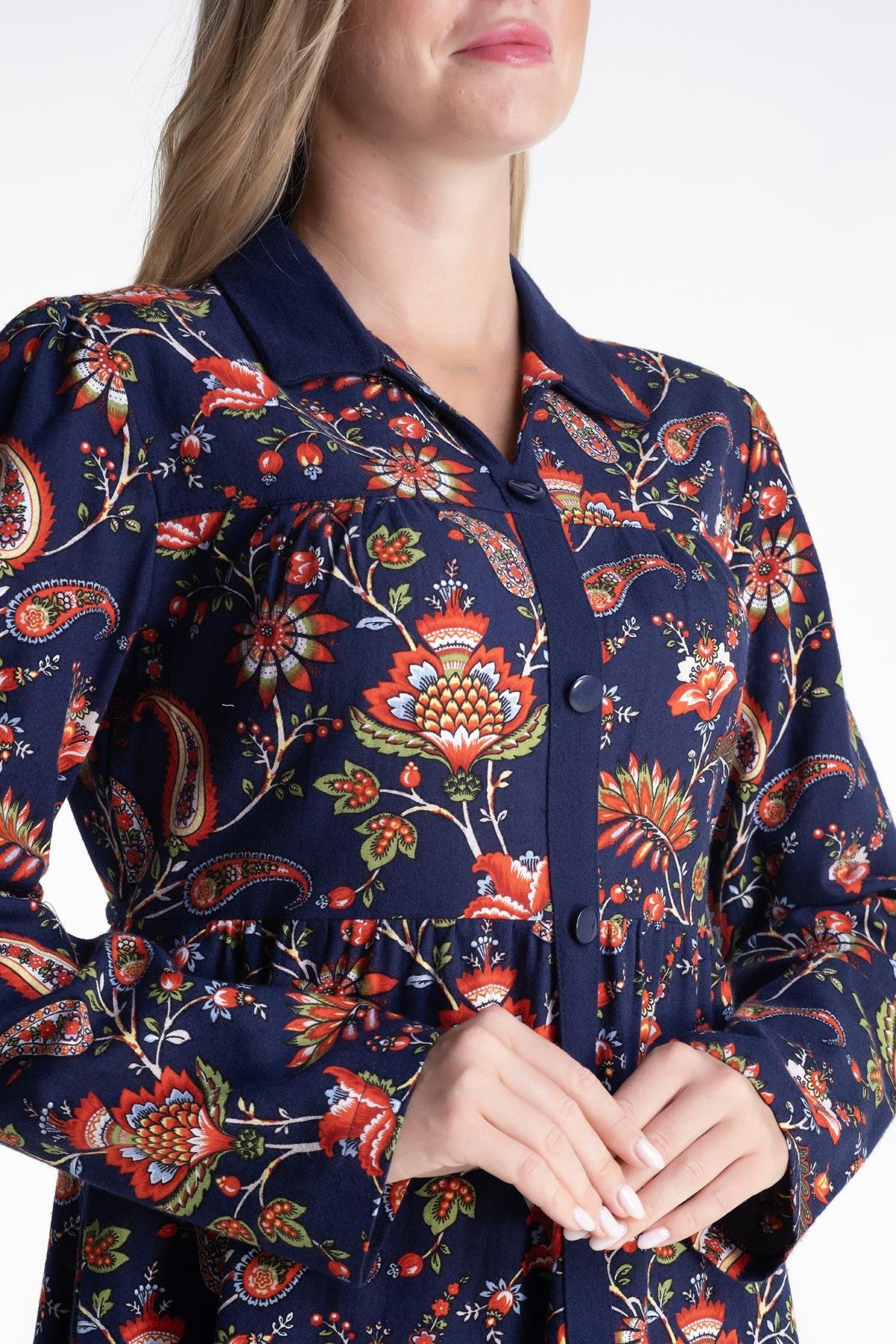 Güz Velvetin Elbise Lacivert Lcvt