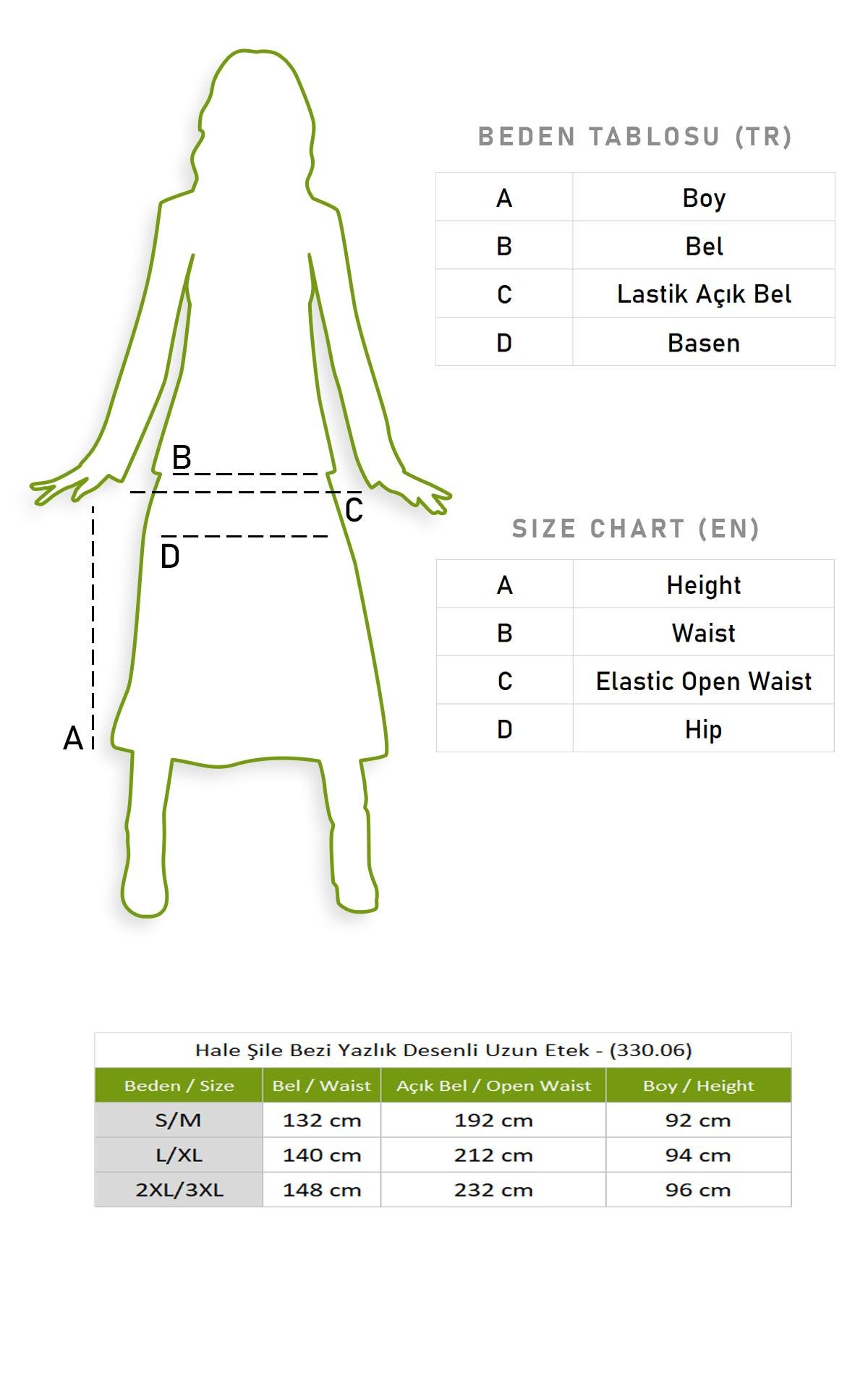 Hale Şile Bezi Yazlık Desenli Uzun Etek Siyah Syh