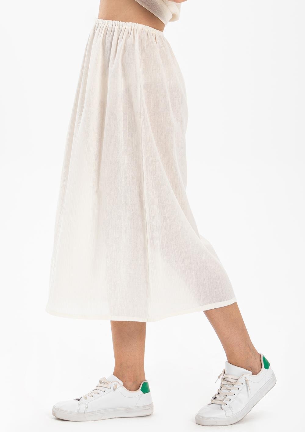 Jüpon Şile Bezi Pamuk Uzun Etek Astarı Tam Boy Jipon Krem Krm