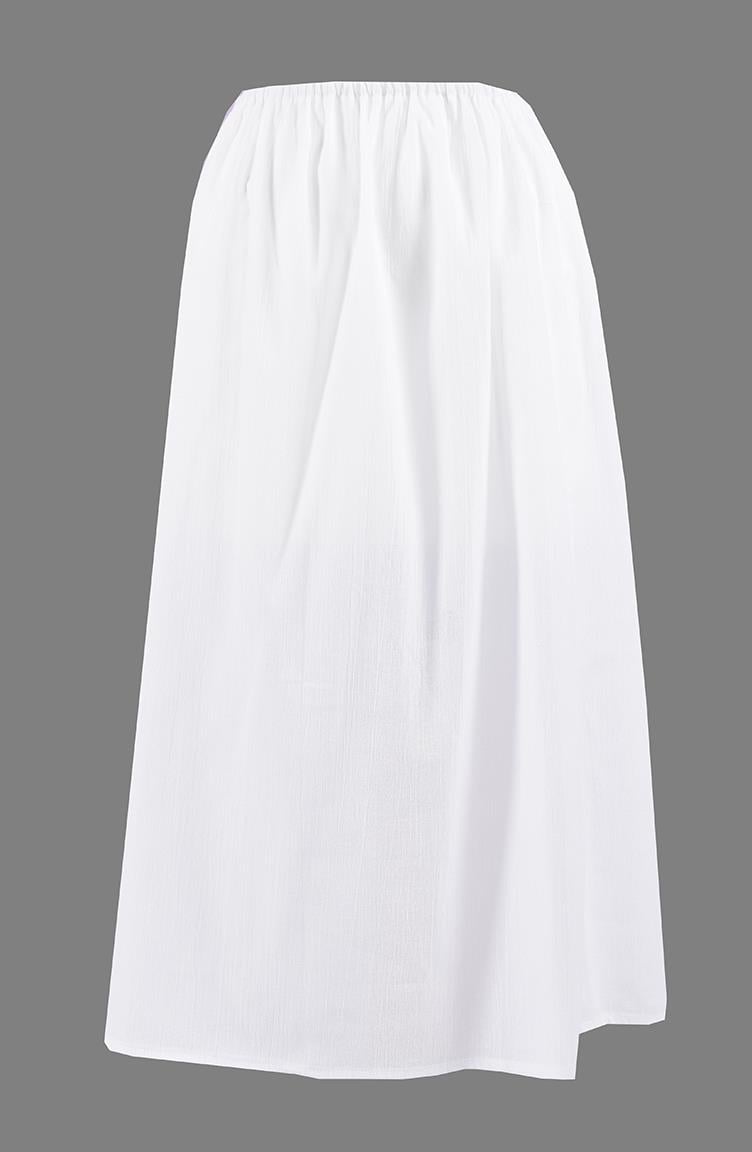 Jüpon Şile Bezi Pamuk Uzun Etek Astarı Tam Boy Jipon Beyaz Byz