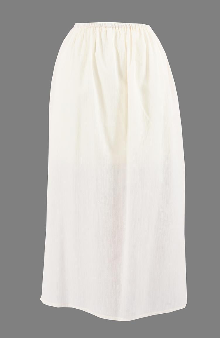 Jüpon Şile Bezi Pamuk Uzun Etek Astarı Tam Boy Jipon Krem Krm