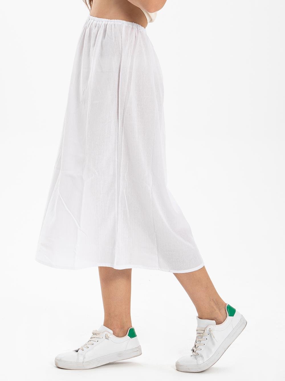 Jüpon Şile Bezi Pamuk Uzun Etek Astarı Tam Boy Jipon Beyaz Byz