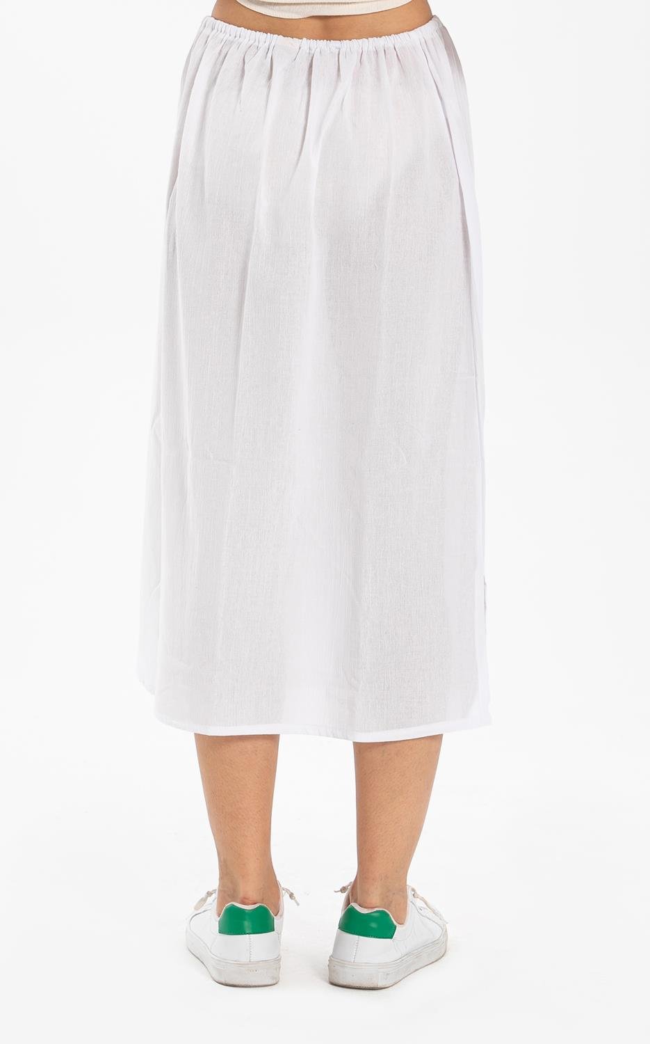 Jüpon Şile Bezi Pamuk Uzun Etek Astarı Tam Boy Jipon Beyaz Byz