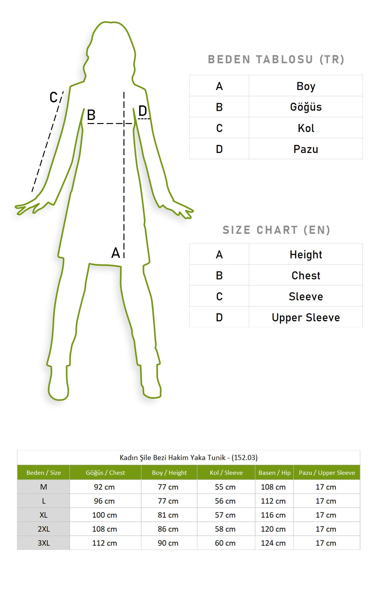 Kadın Şile Bezi Hakim Yaka Tunik Siyah Syh