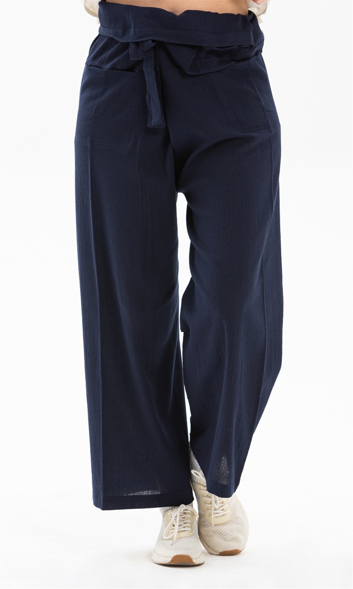 Kadın Şile Bezi Thai Balıkçı Pantolon Lacivert