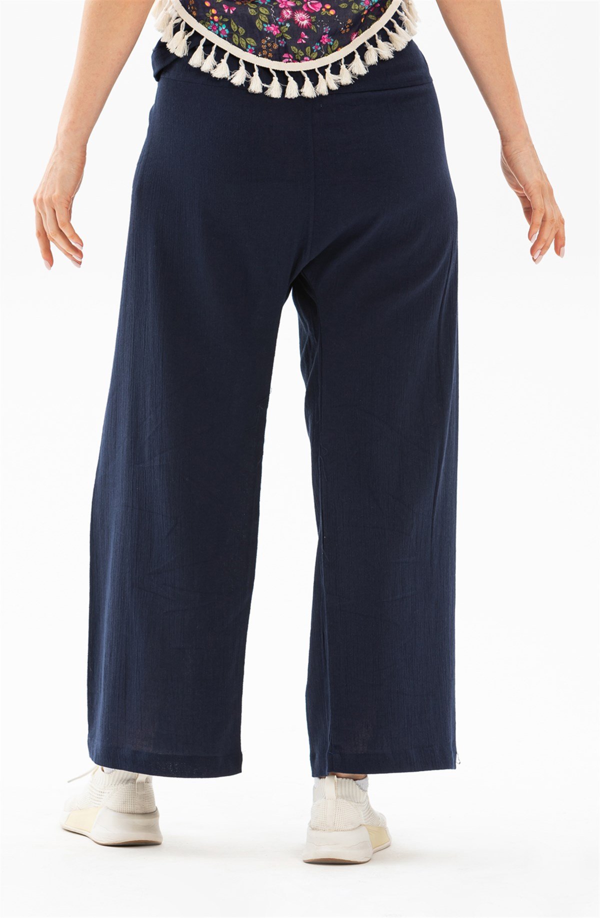 Kadın Şile Bezi Thai Balıkçı Pantolon Lacivert