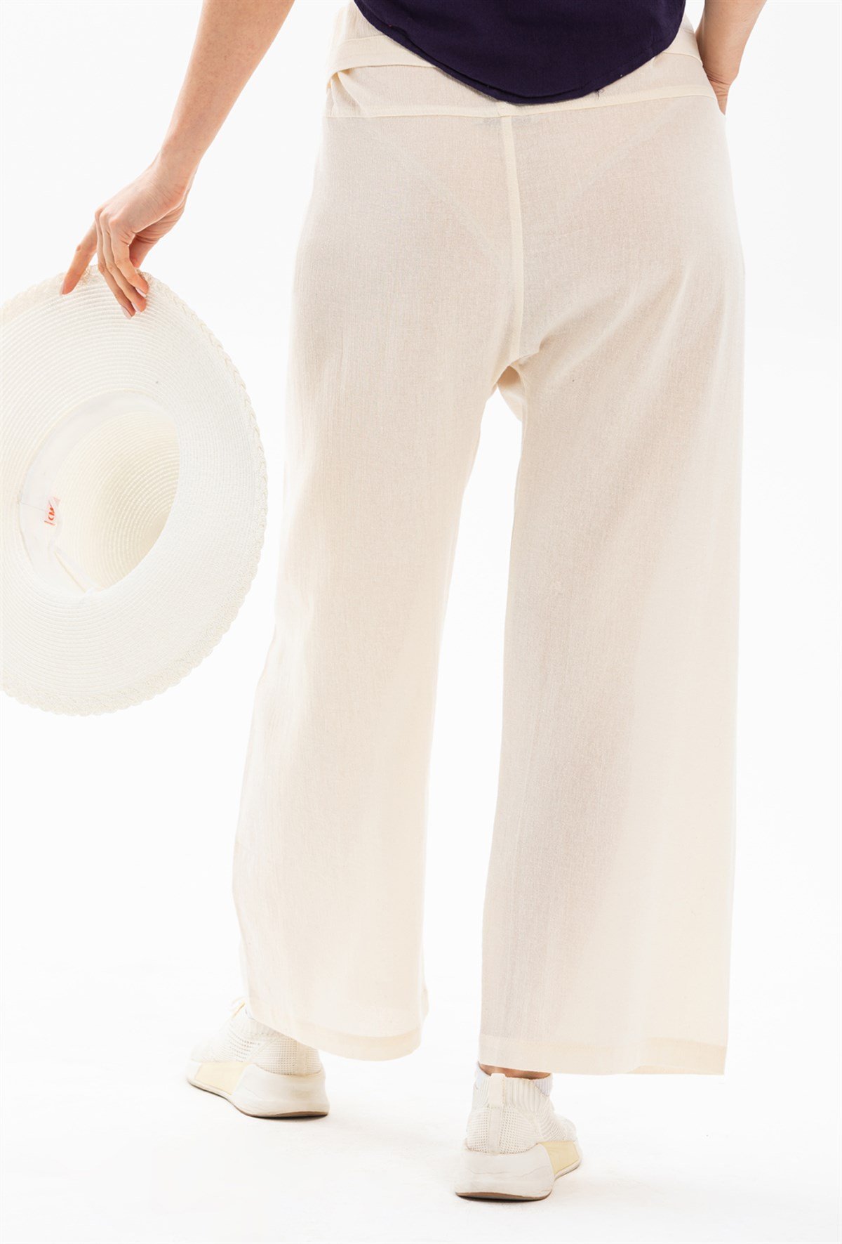 Kadın Şile Bezi Thai Balıkçı Pantolon Krem