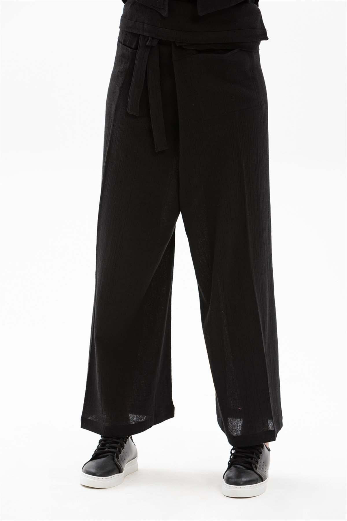 Kadın Şile Bezi Thai Balıkçı Pantolon Siyah