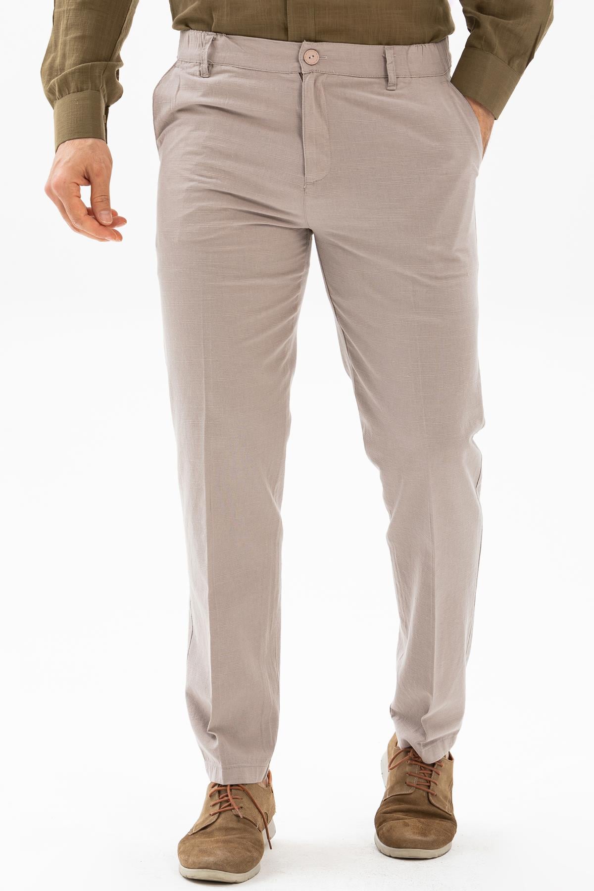 Linen Men Pants Mink