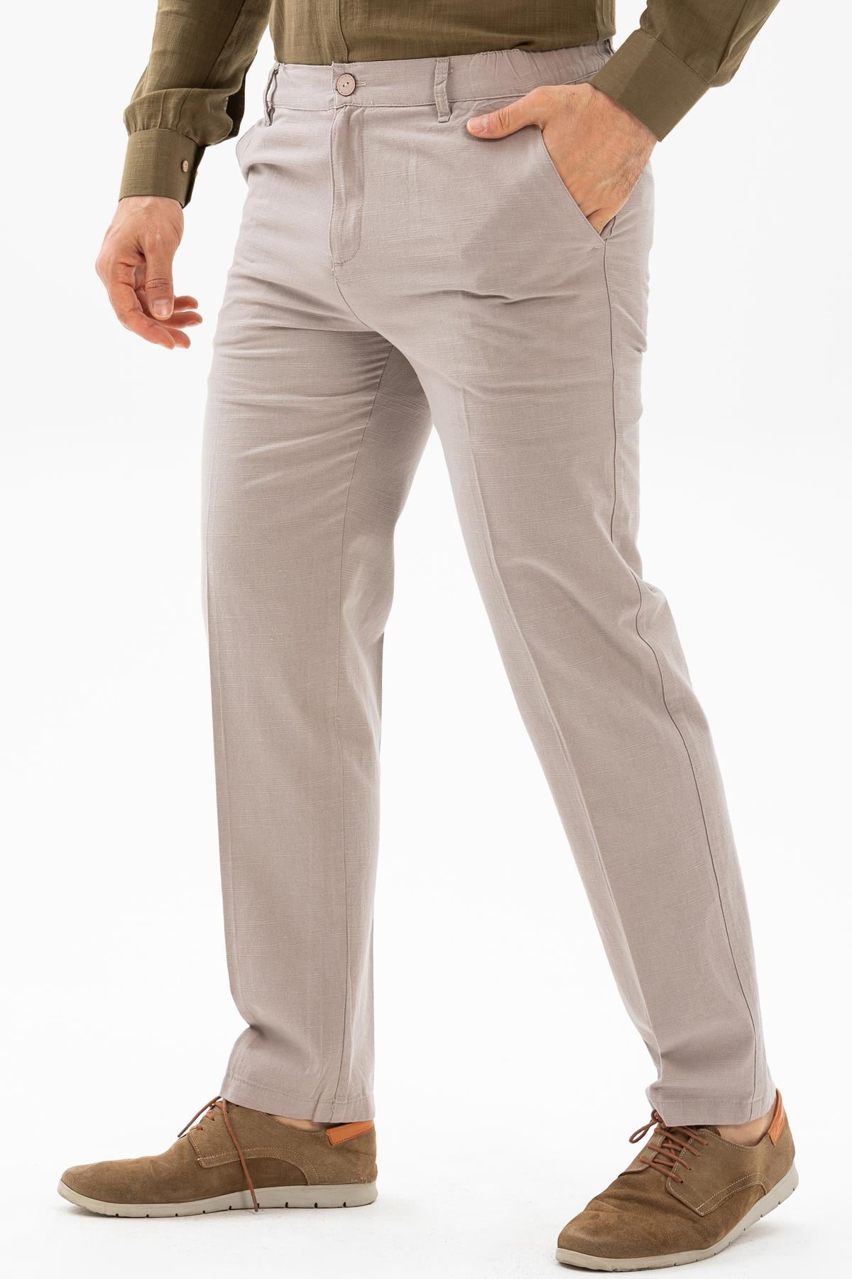 Linen Men Pants Mink