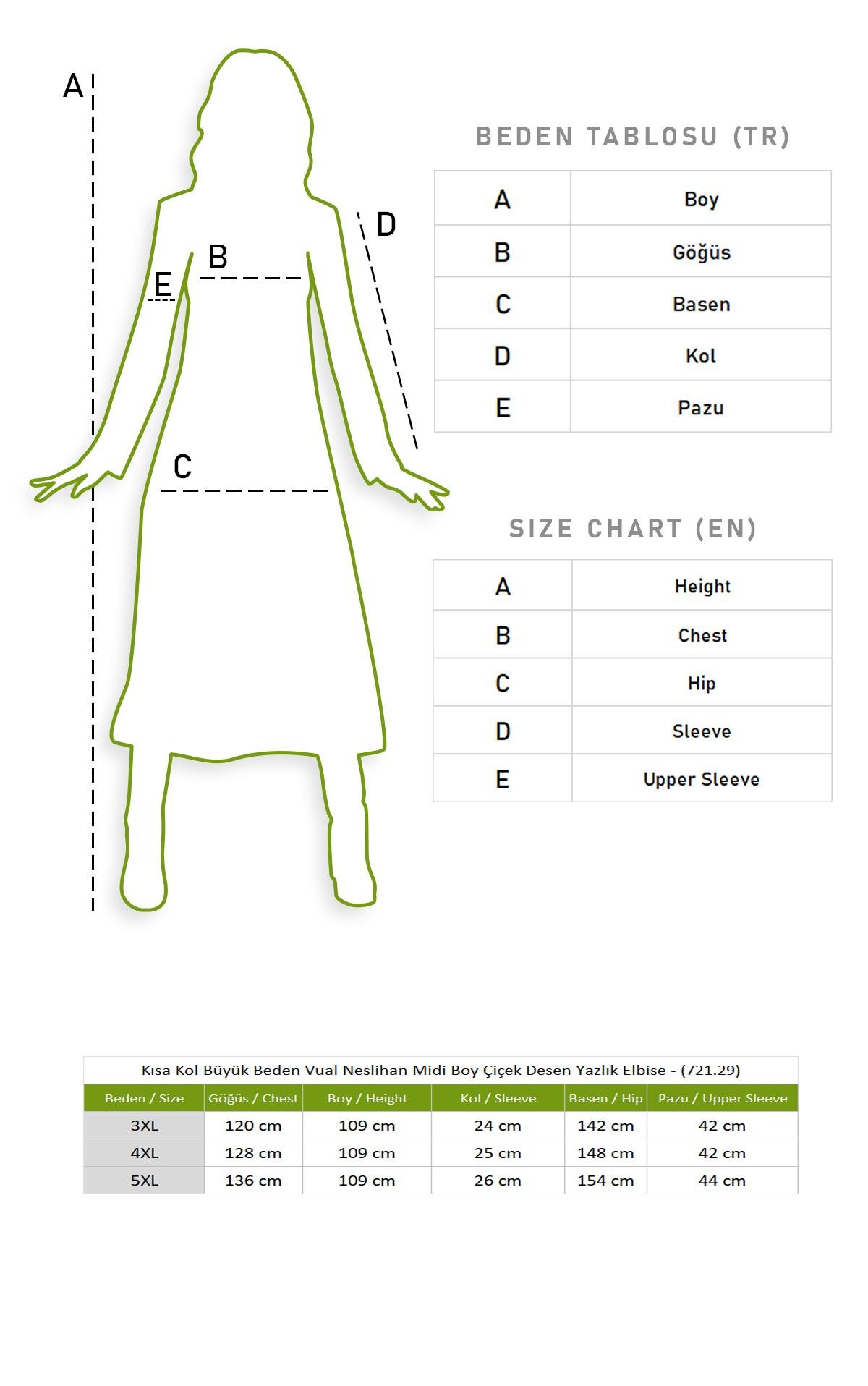 Kısa Kol Büyük Beden Vual Neslihan Midi Boy Çiçek Desen Yazlık Elbise Siyah Syh