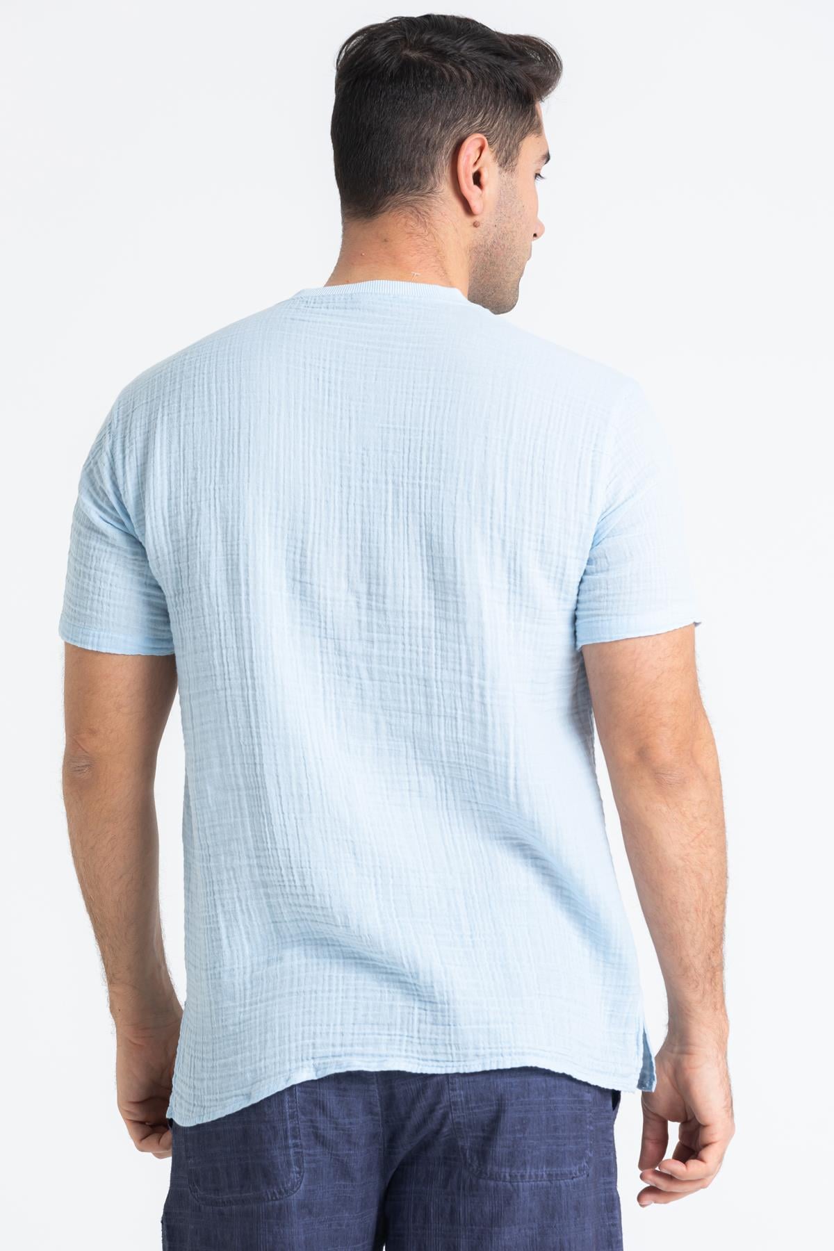 Ribanalı Tshirt Buz Mavi Bmv