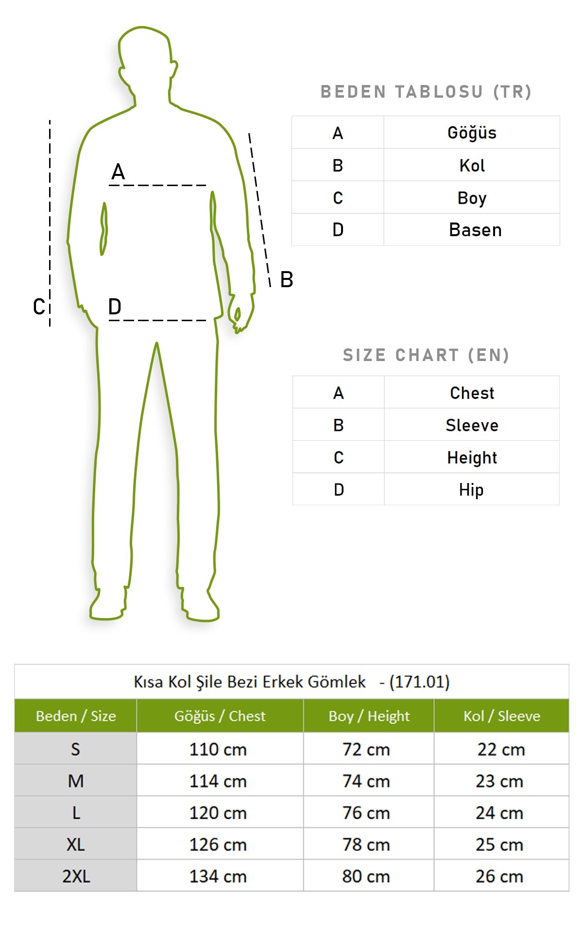 Kısa Kol Şile Bezi Erkek Gömlek Saks 3050