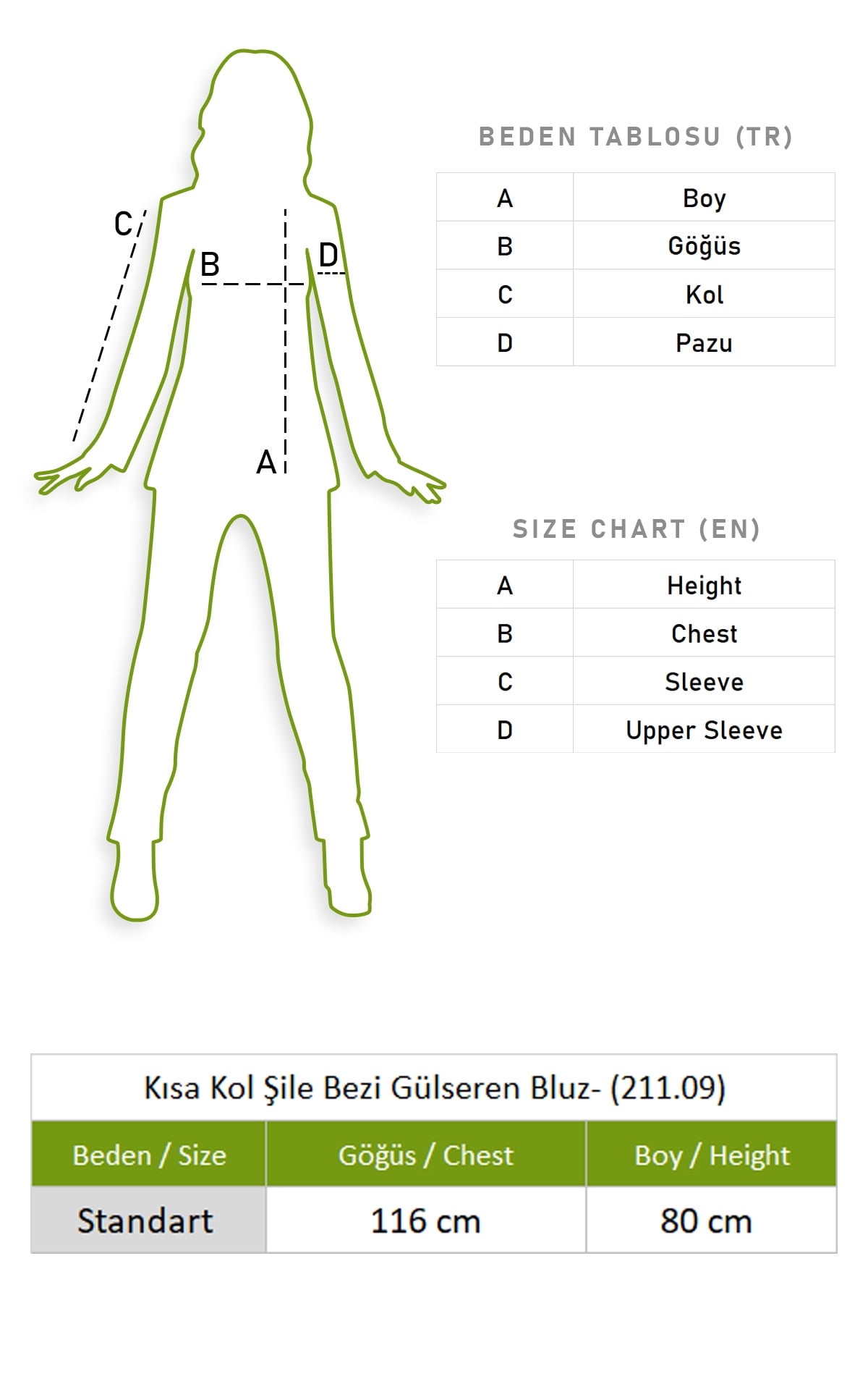 Kısa Kol Şile Bezi Gülseren Bluz Krem Krm