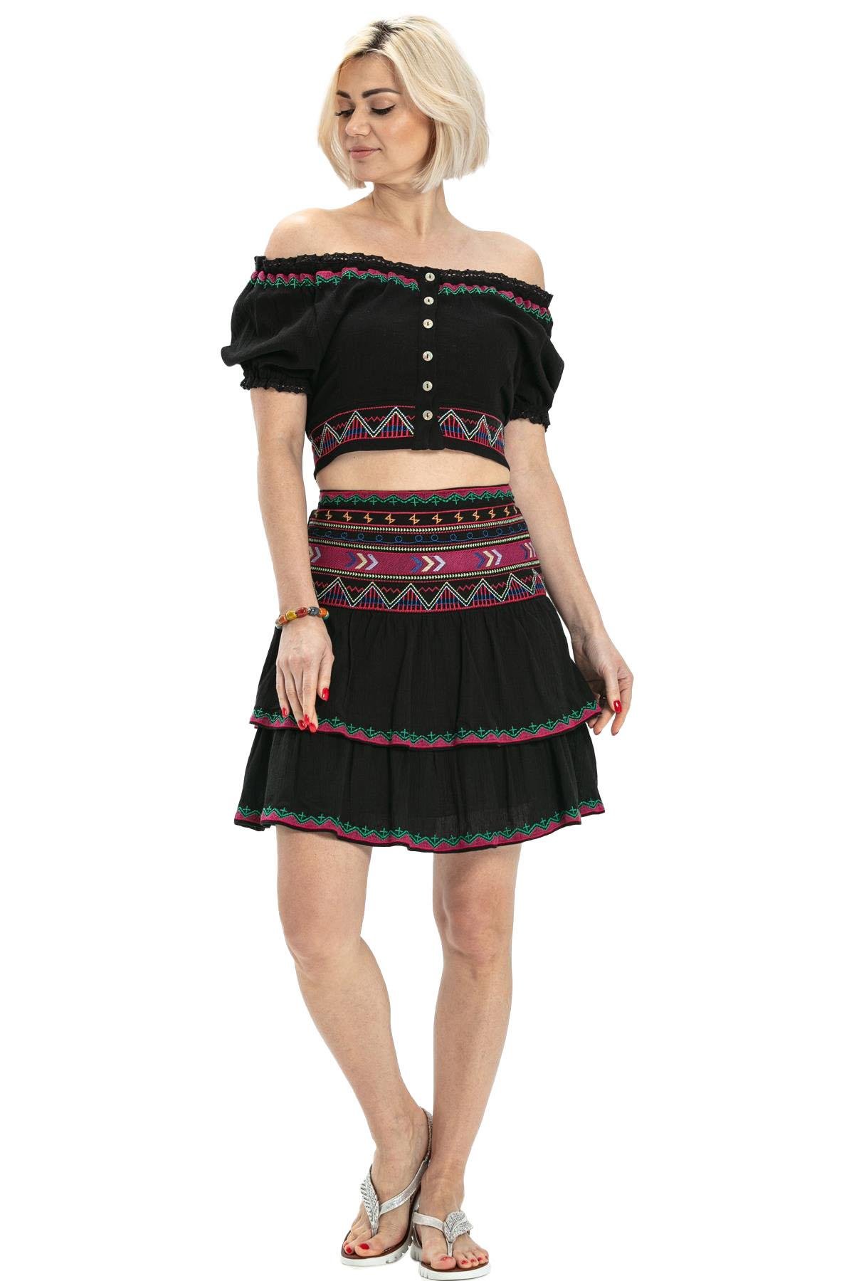 Kısa Kol Şile Bezi Latin Büstiyer Siyah Syh