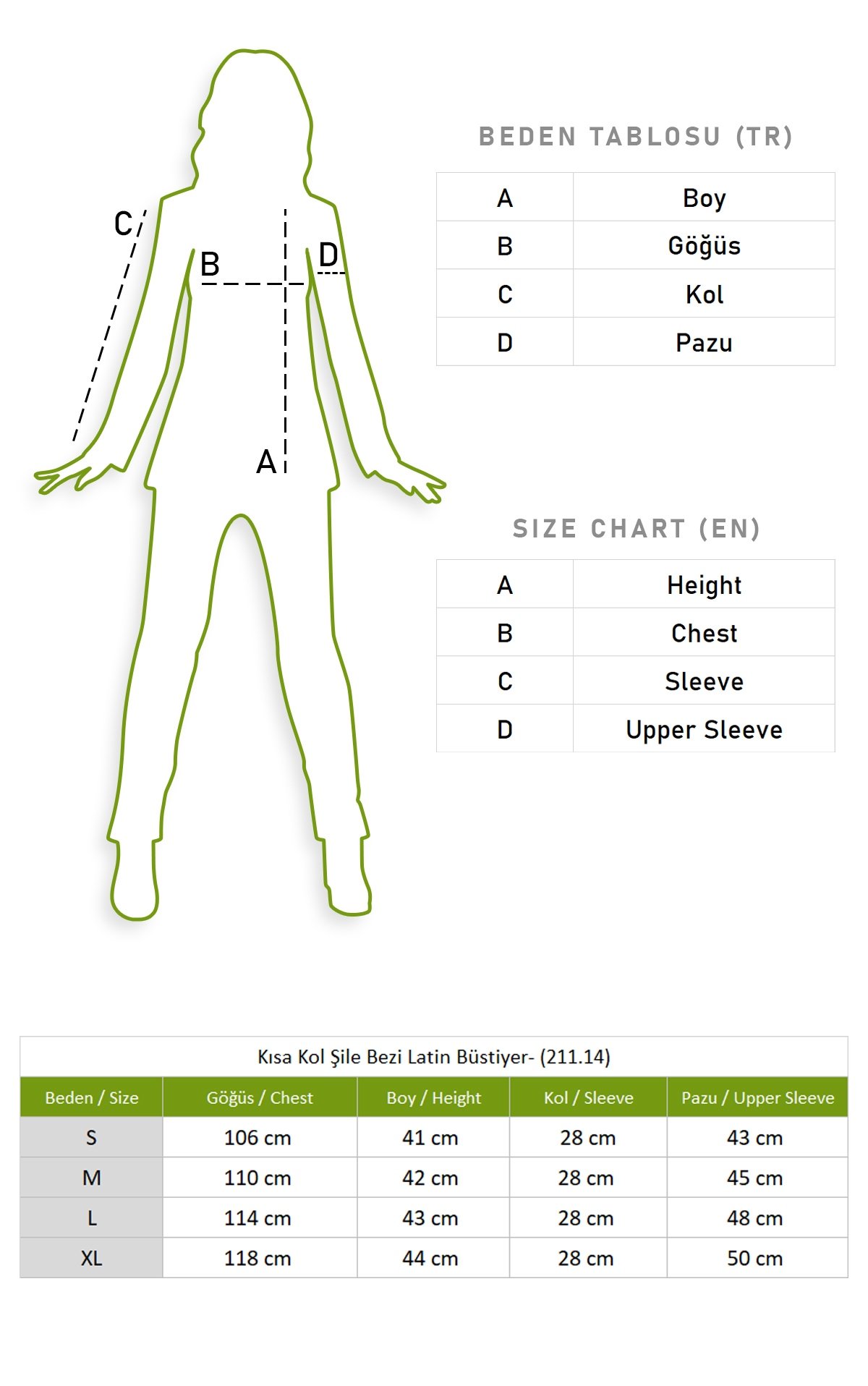 Kısa Kol Şile Bezi Latin Büstiyer Siyah Syh
