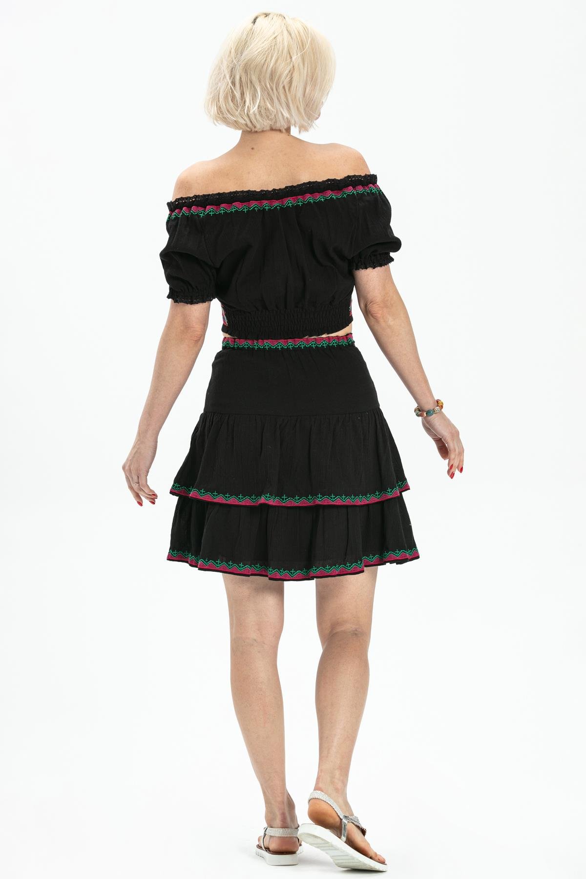 Kısa Kol Şile Bezi Latin Büstiyer Siyah Syh