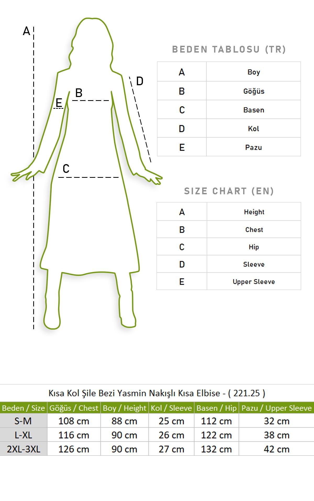 Kısa Kol Şile Bezi Yasmin Nakışlı Kısa Elbise Siyah Syh