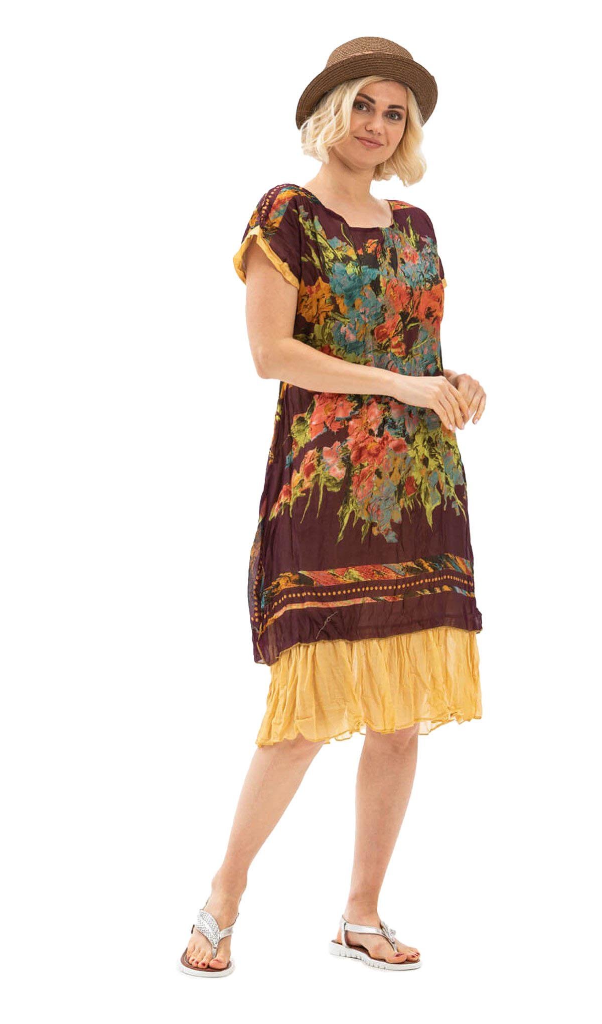 Kısa Kol Vual Defne Midi Boy Elbise Koyu Bordo 6079