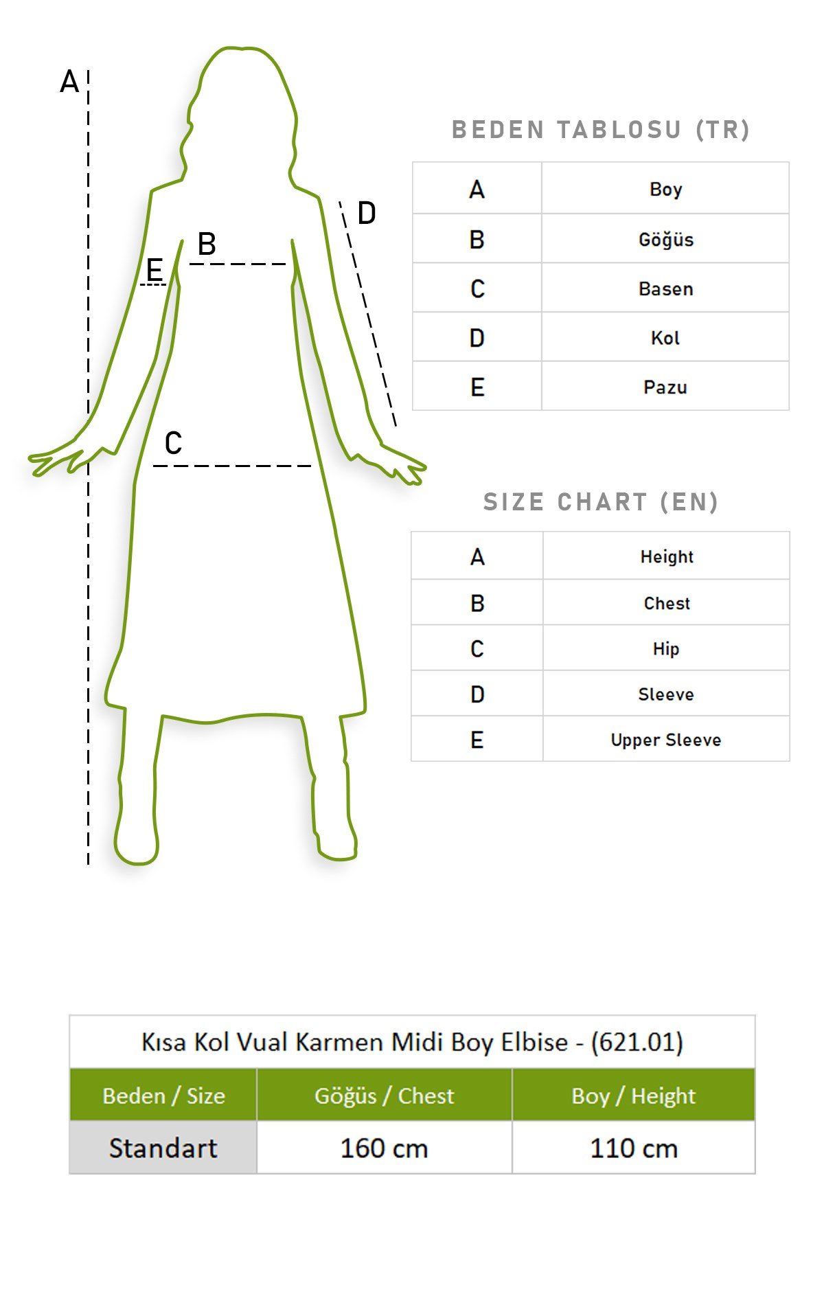 Kısa Kol Vual Karmen Midi Boy Elbise Lacivert 6026