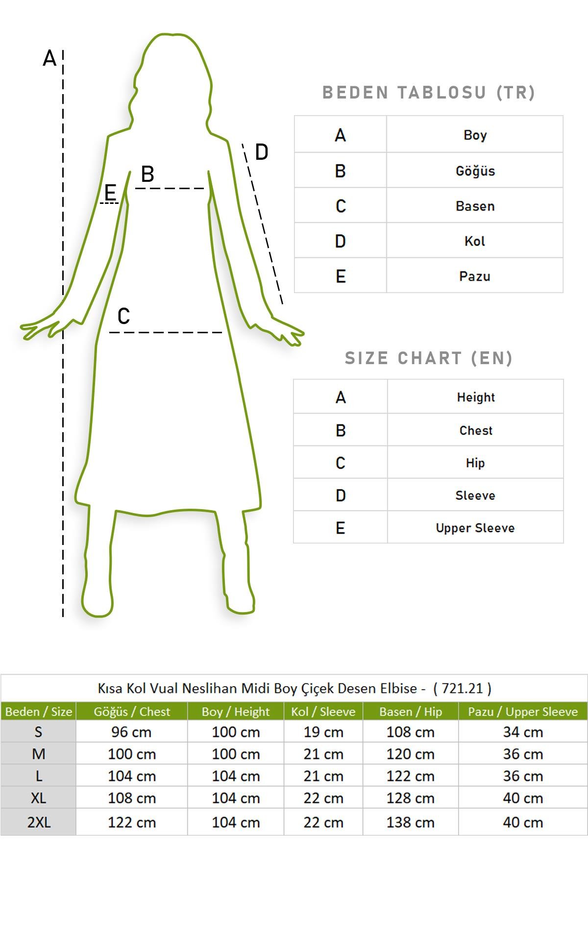 Kısa Kol Vual Neslihan Midi Boy Çiçek Desen Elbise Fıstık Yeşili fysl
