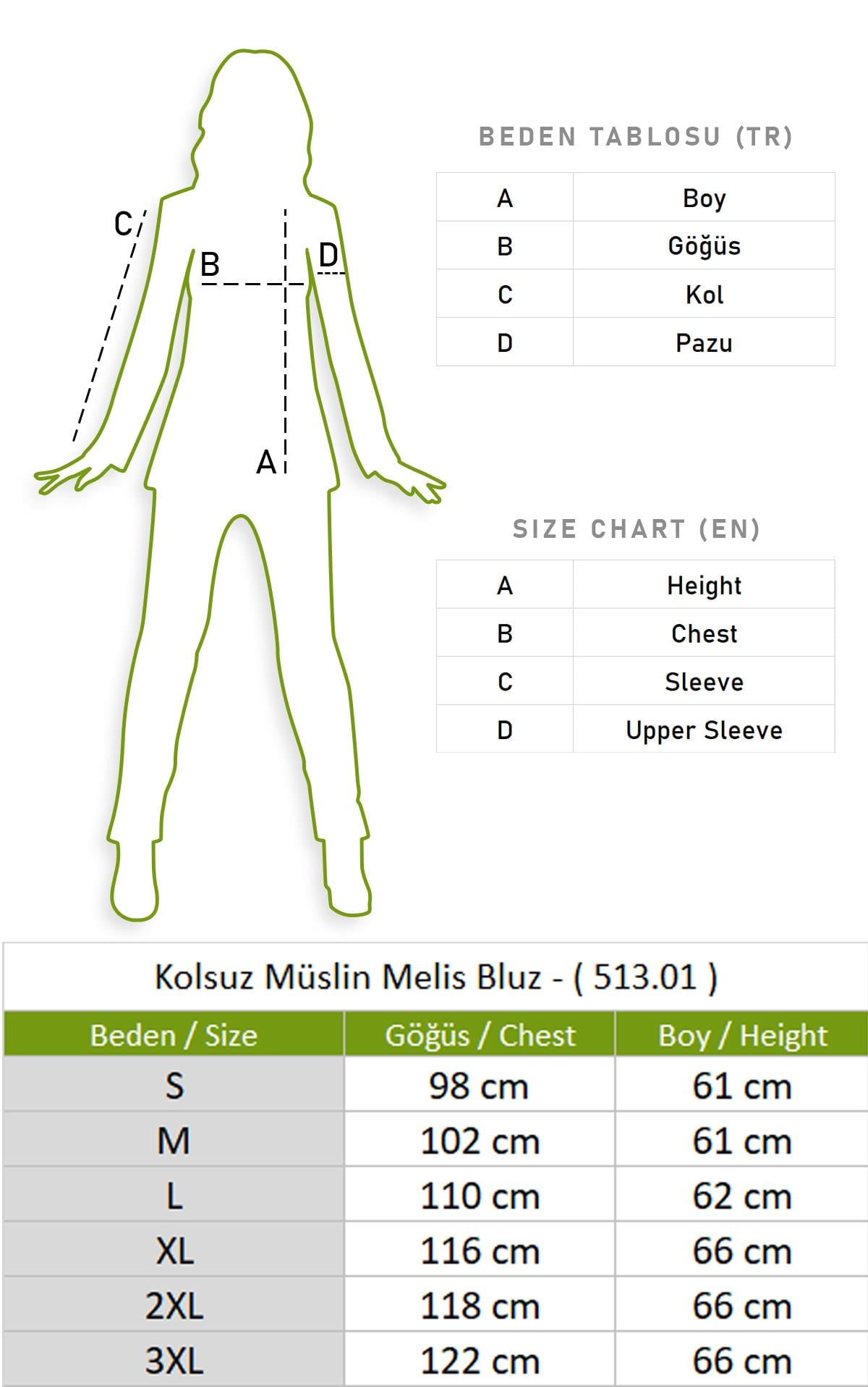 Sleeveless Muslin Melis Blouse Khaki