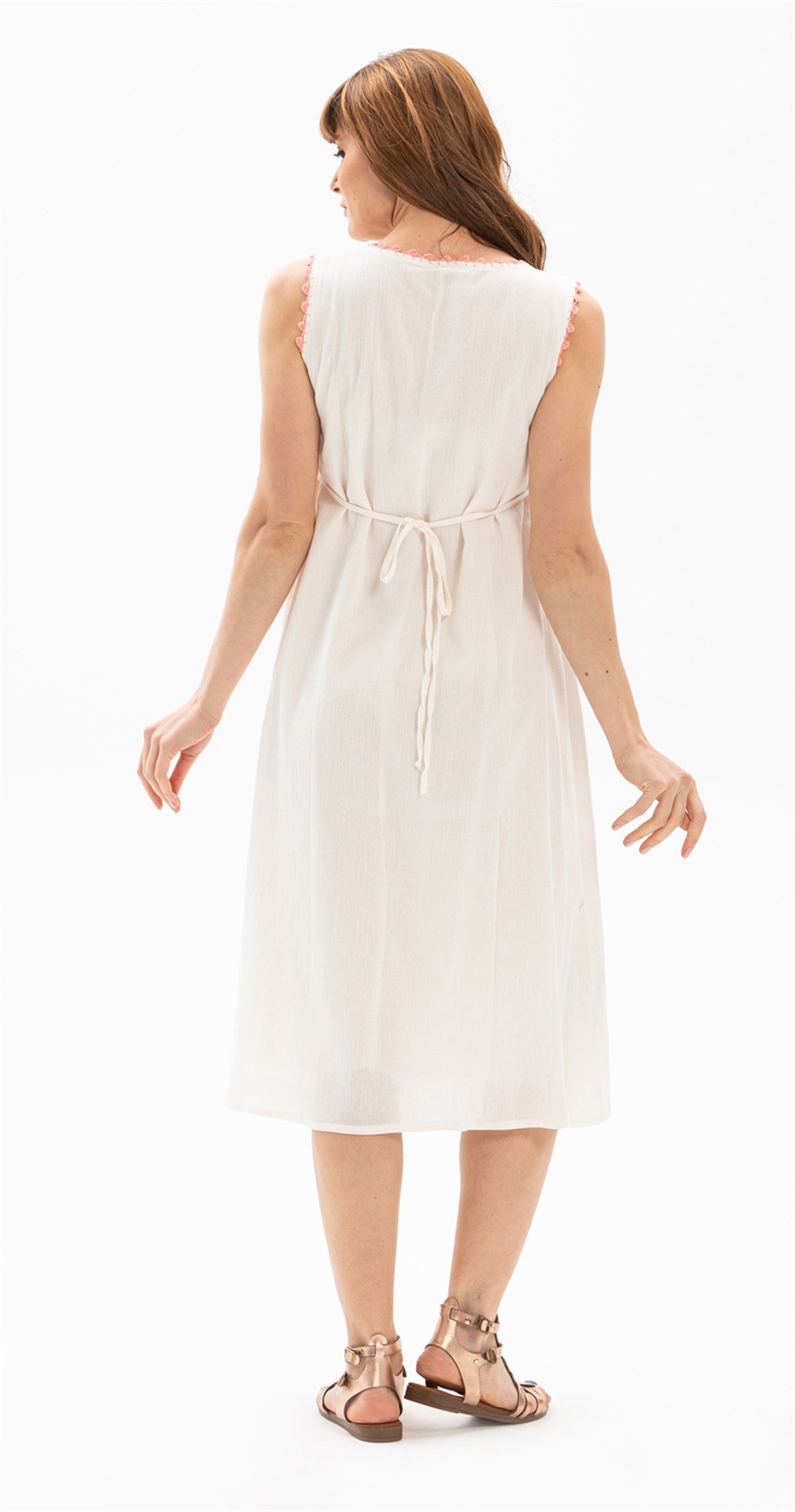 Kolsuz Şile Bezi Burçak Elbise Krem