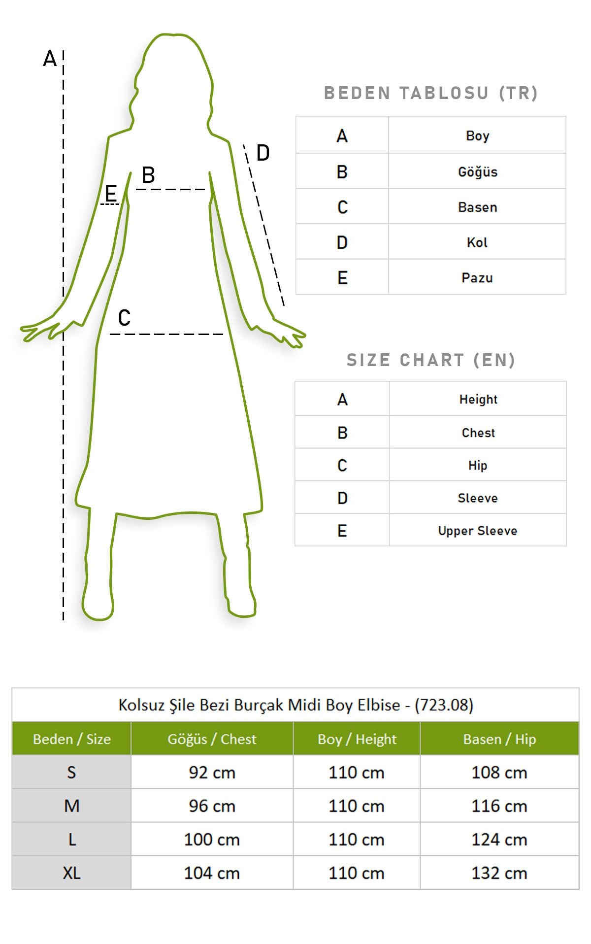 Kolsuz Şile Bezi Burçak Midi Boy Elbise Krem Krm