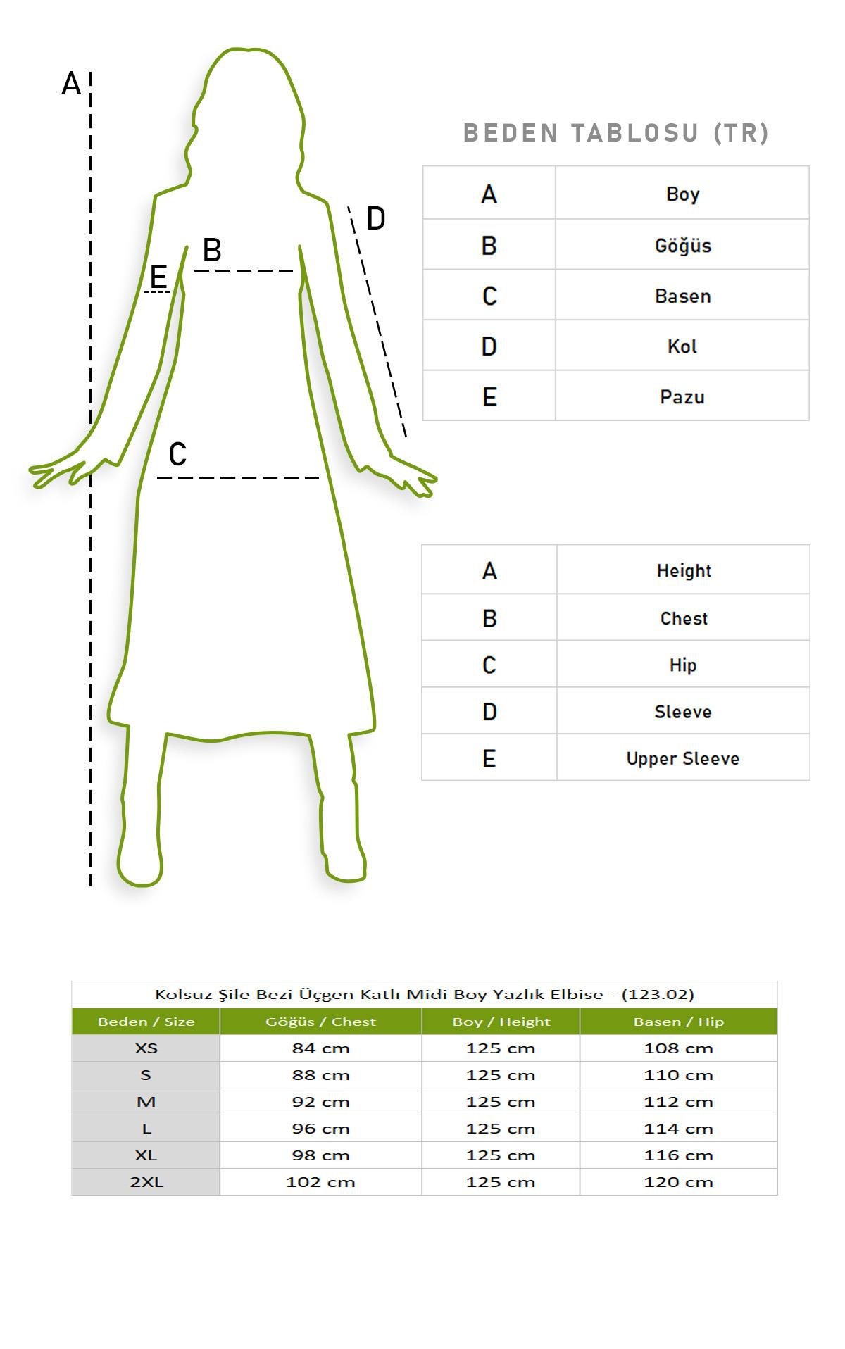 Kolsuz Şile Bezi Üçgen Katlı Midi Boy Yazlık Elbise Krem Krm