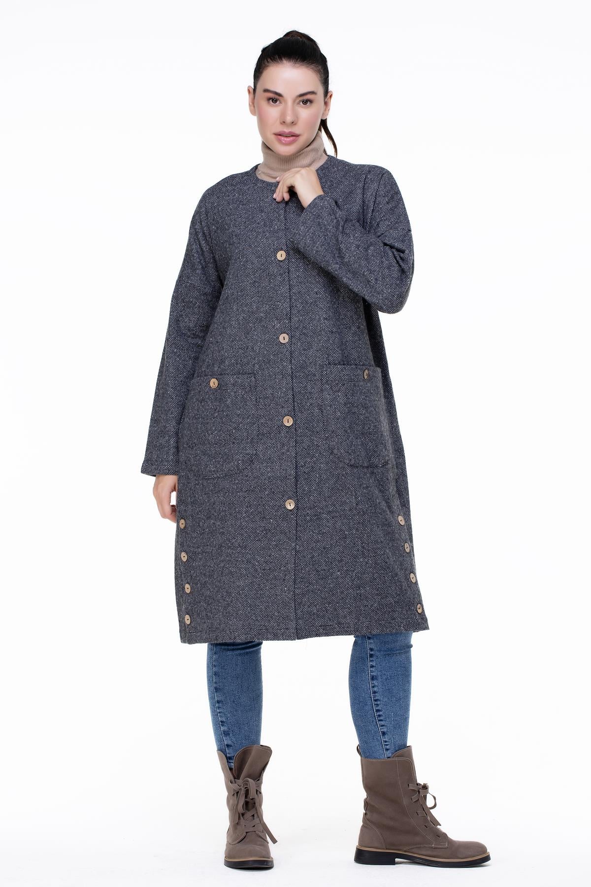 Kore İnterlog Long Vest Kar Pattern Gray