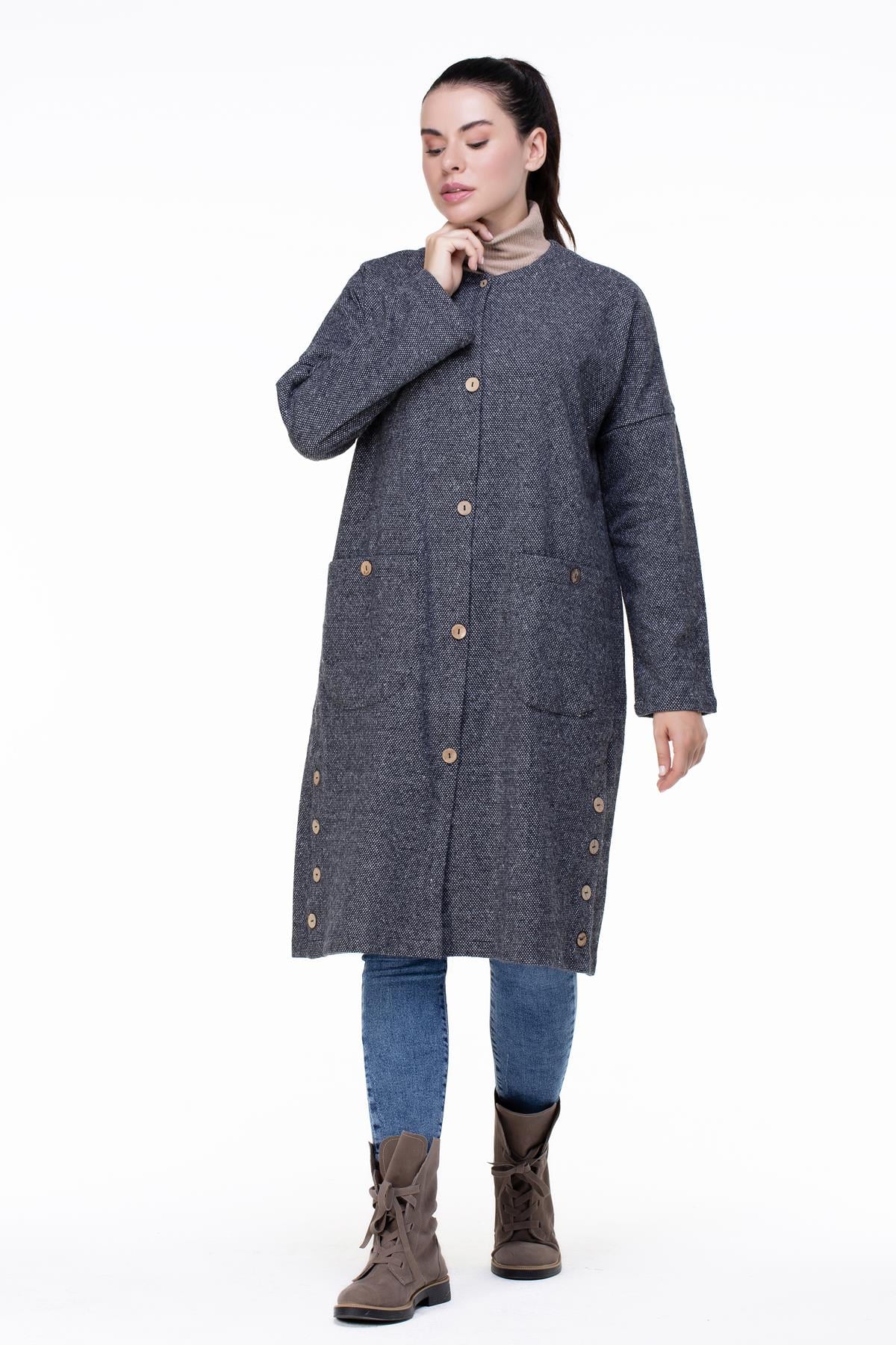 Kore İnterlog Long Vest Kar Pattern Gray