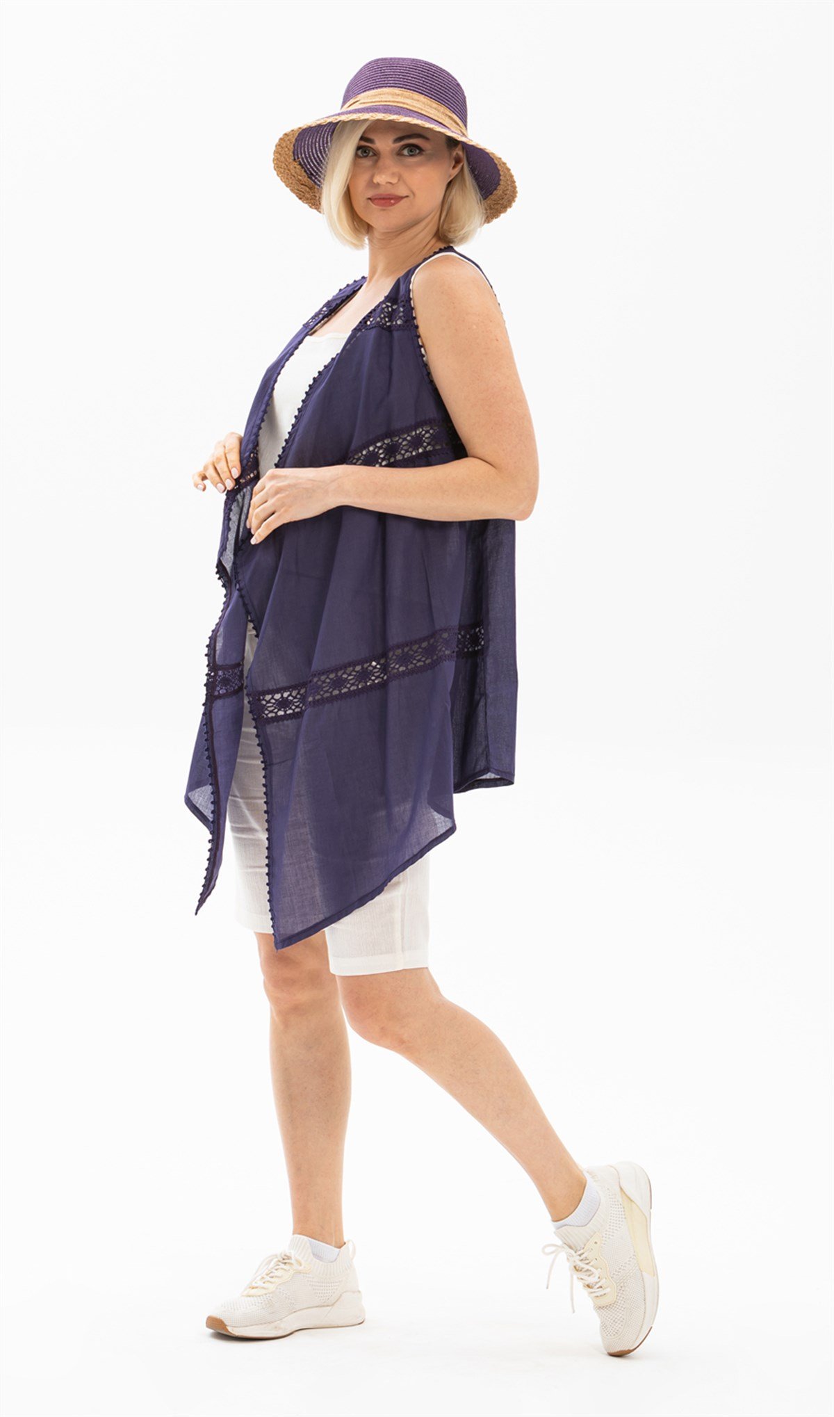 Sile Cloth Beach Vest Purple