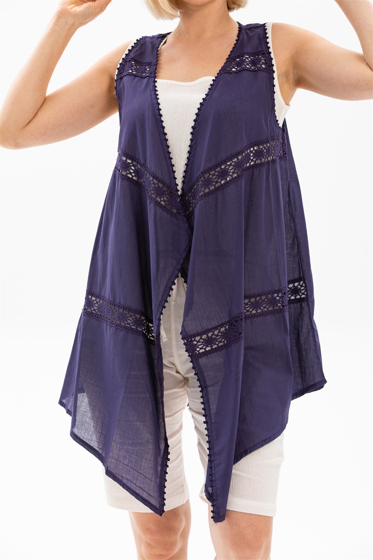 Sile Cloth Beach Vest Purple