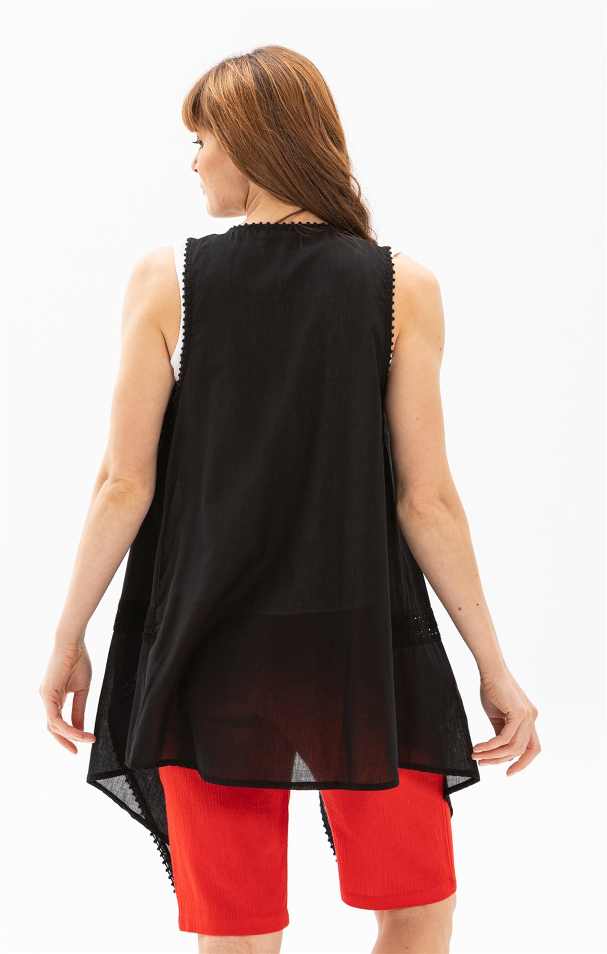 Sile Cloth Beach Vest Claret Red