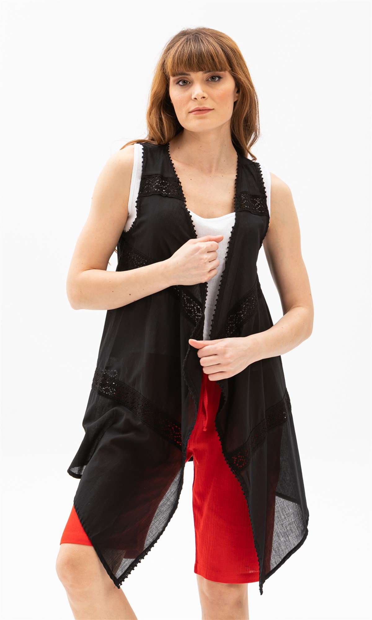 Sile Cloth Beach Vest Claret Red