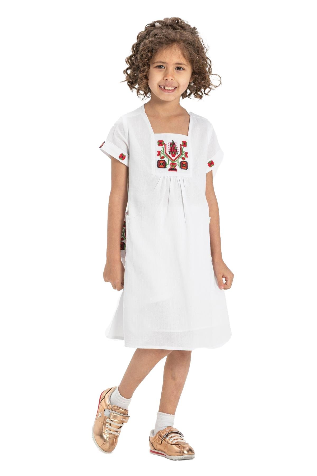 Melek Şile Bezi Çocuk Elbise Beyaz Byz