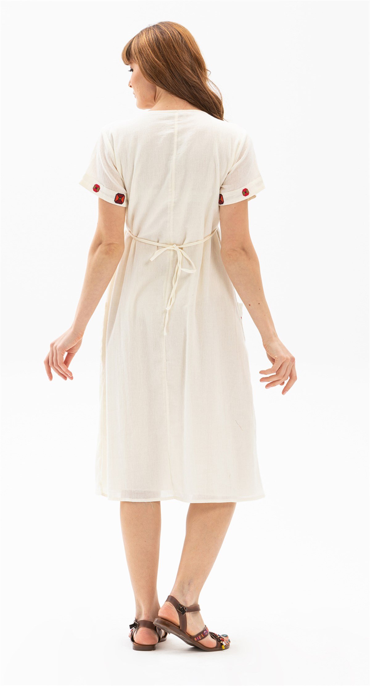 Melek Şile Bezi Elbise Krem