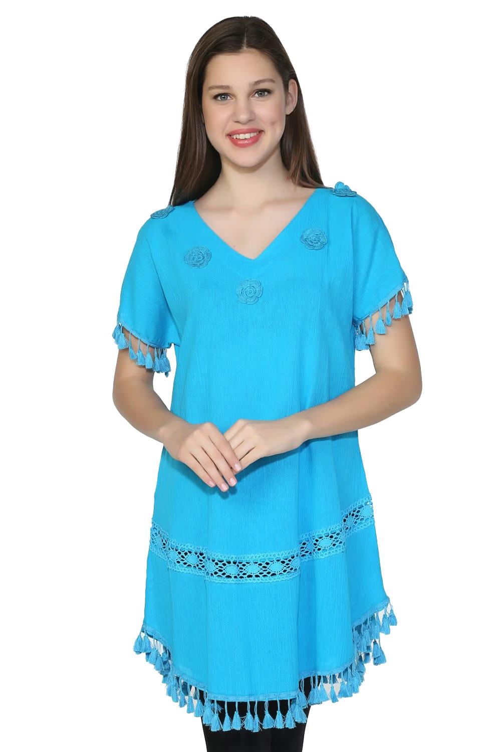 Meltem Sile Fabric Tunic Turquoise