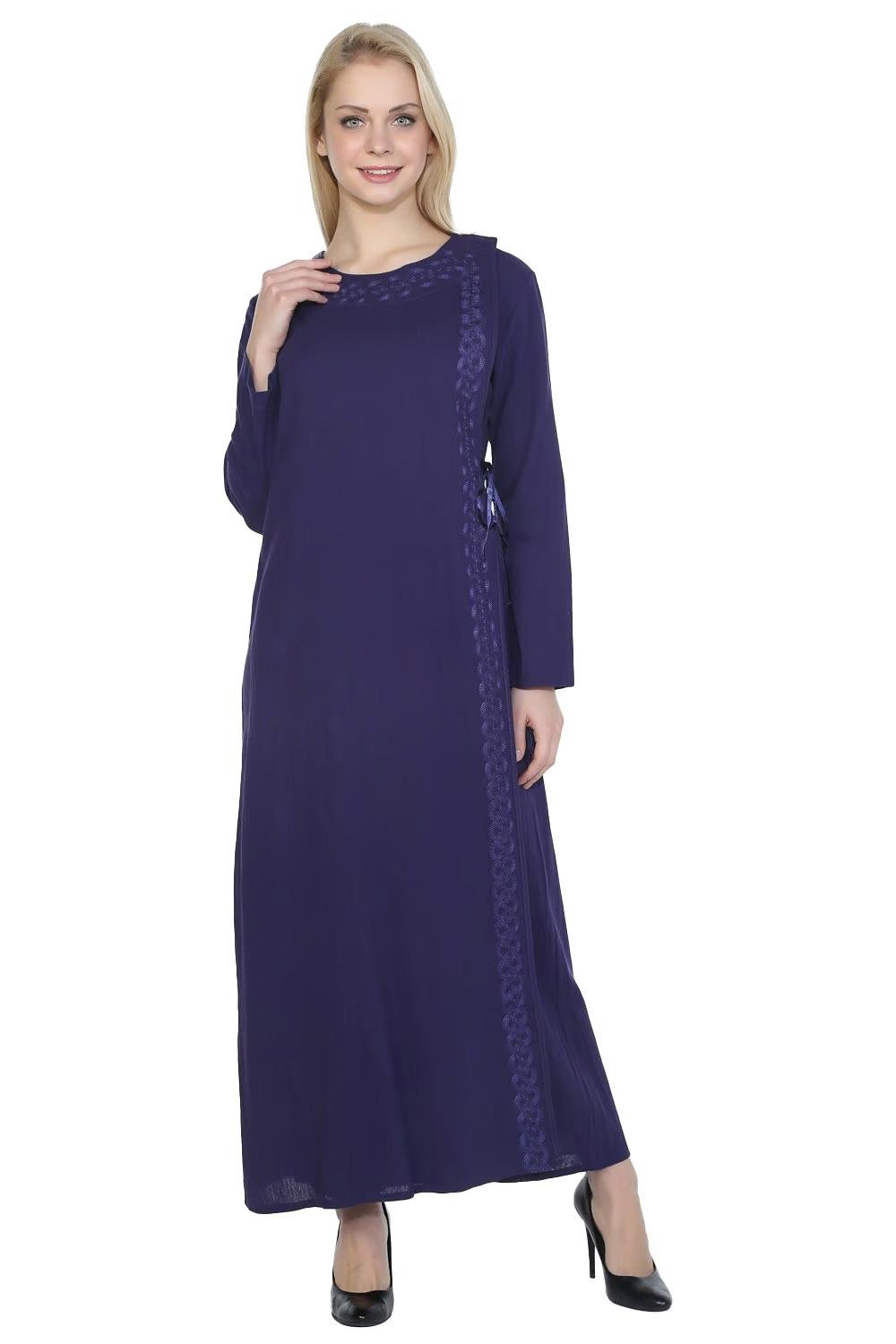 Nakışlı Şile Bezi Ferace Mor Mor