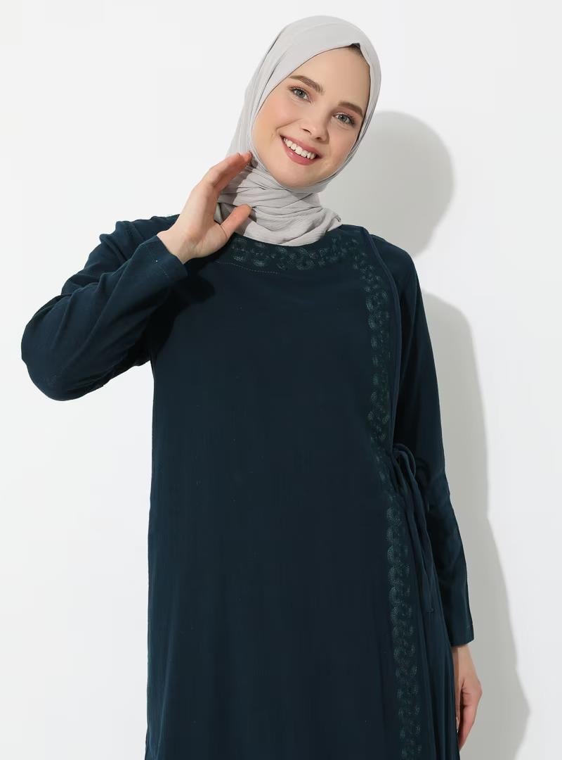 Nakışlı Şile Bezi Ferace Petrol Ptrl