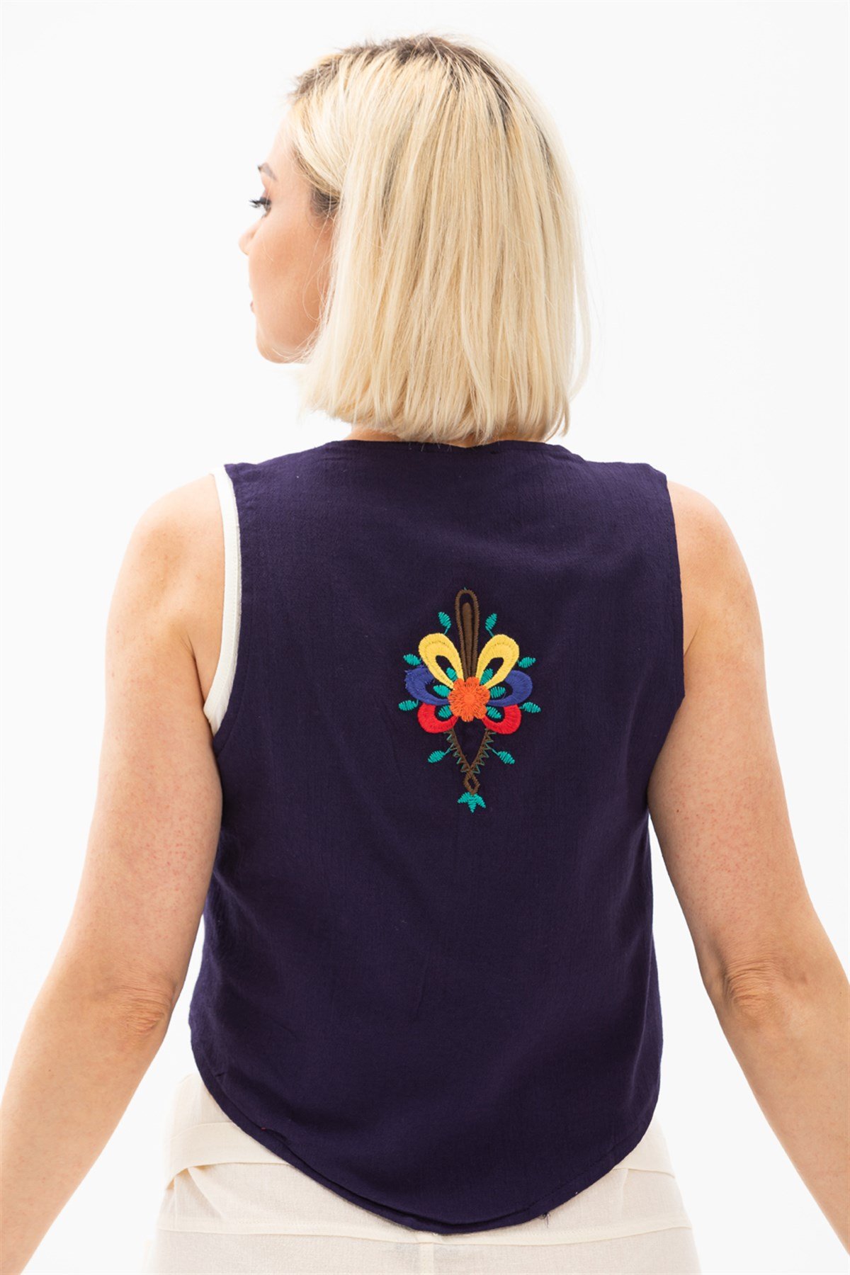 Embroidered Vest Purple