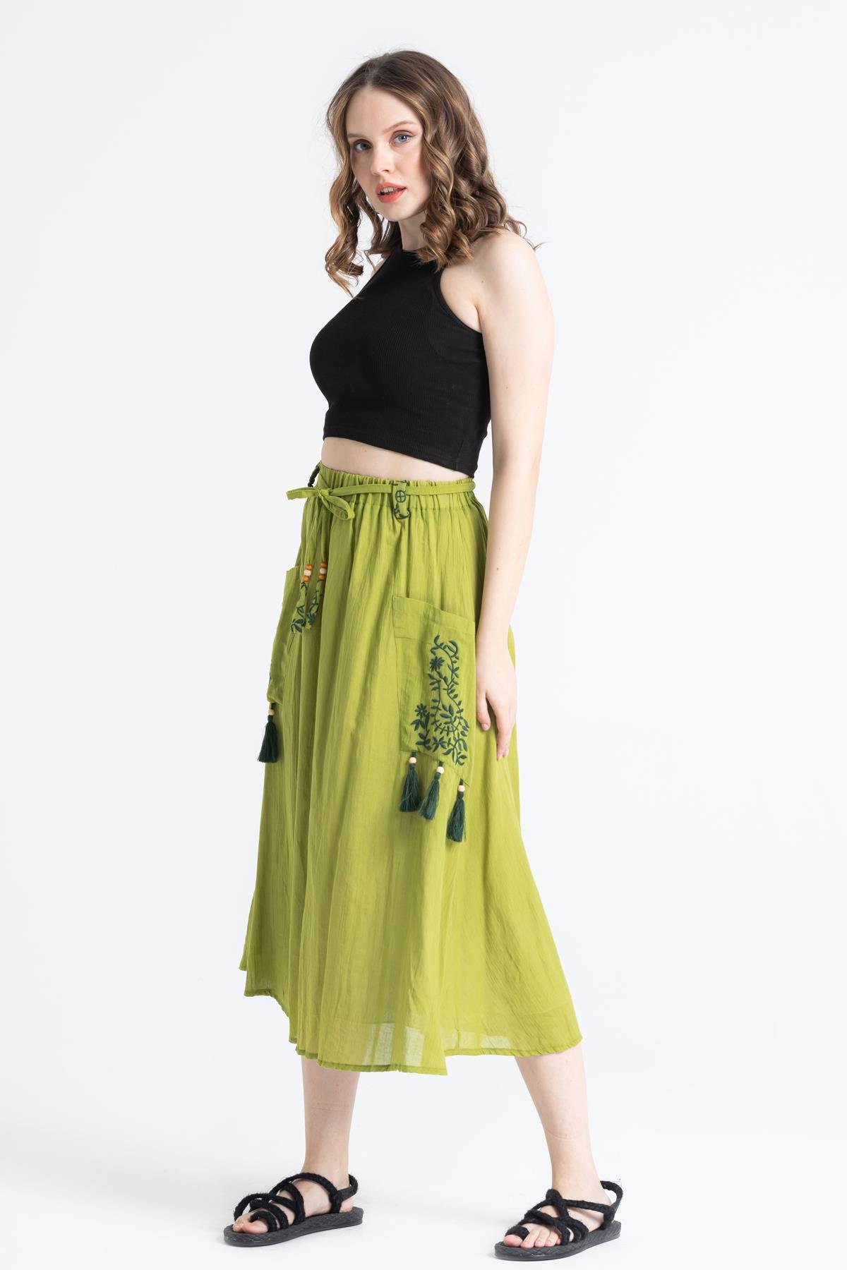 Nil Vual Midi Boy Etek Fıstık Yeşili fysl