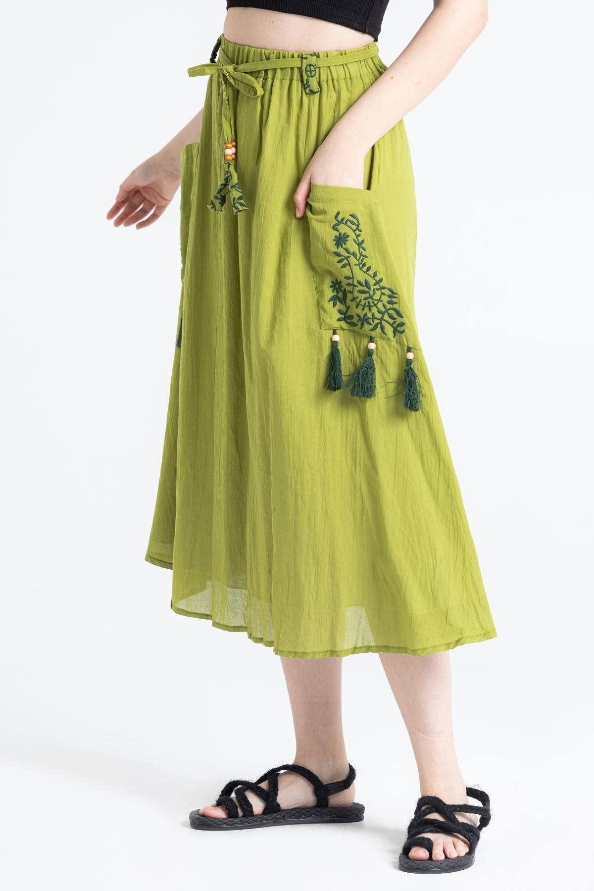 Nil Vual Midi Boy Etek Fıstık Yeşili fysl